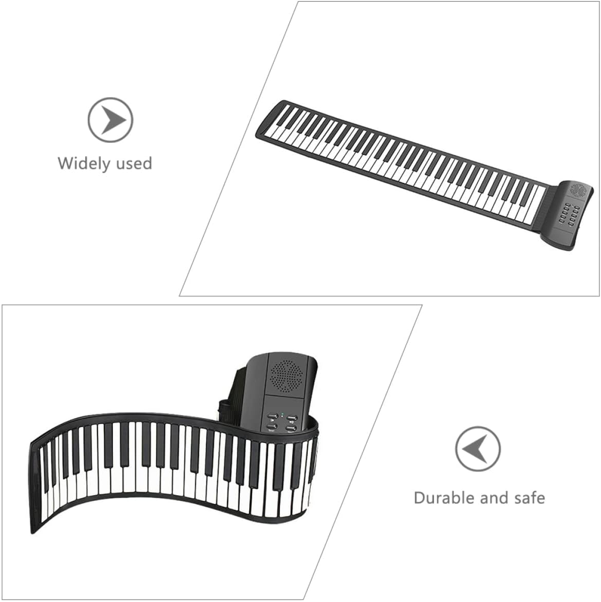 61 Keys Roll-up Piano Silicone Foldable Electronic Keyboard for Boys and Girls Portable and Lightweight Design for Home and Travel