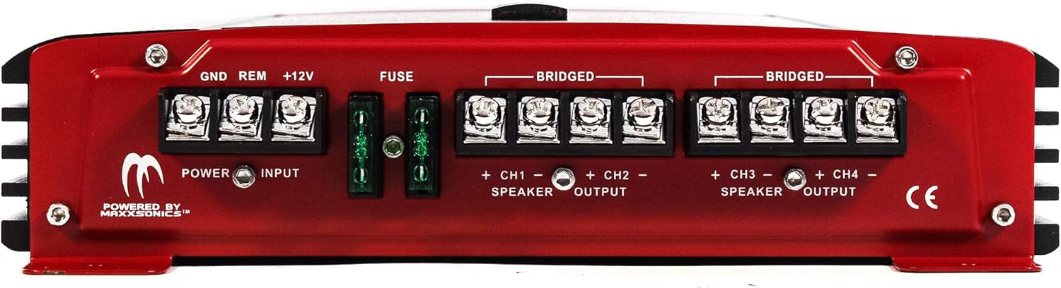 Crunch 4 Channel 1000W A/B Class Stereo Amplifier (2 Pack) & Wiring Kit