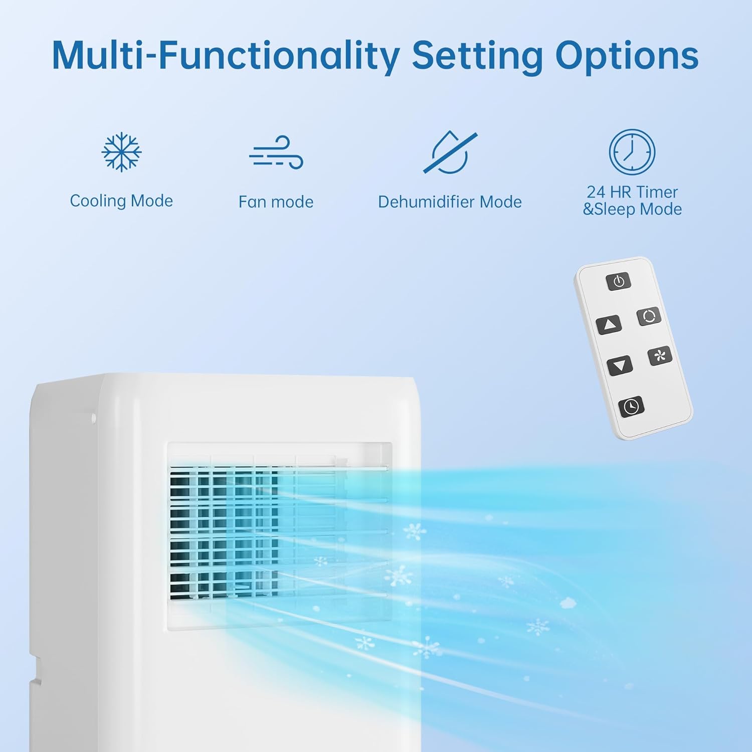 10000 BTU Portable Air Conditioners With Remote Control, 3-In-1 Free Standing Cooling AC Unit With Fan & Dehumidifier, Cools Room Up to 700 Sq.Ft, Smart/Sleep Mode,3 Speed,Auto Swing,24H Timer