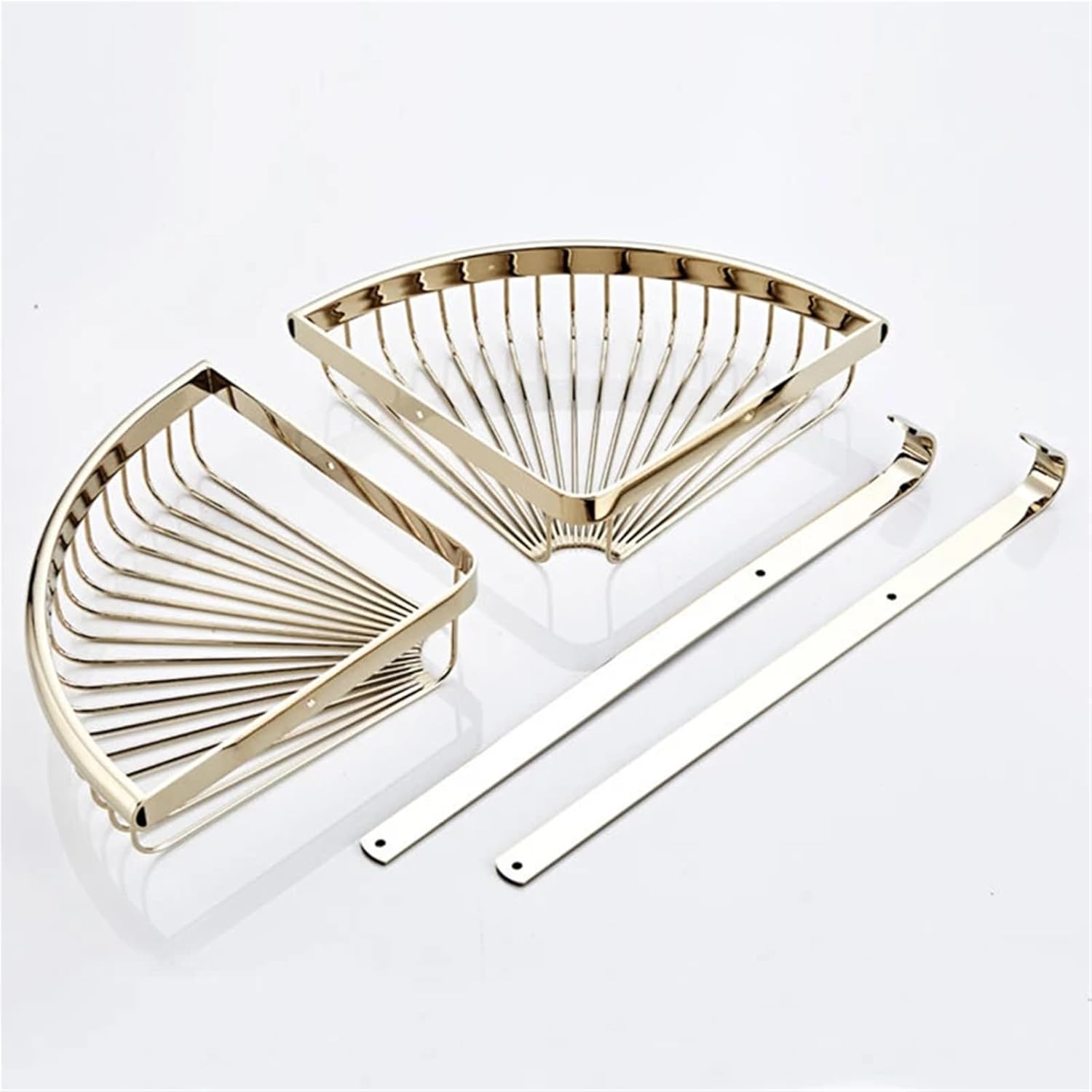 Bathroom Shelves 2 Layer Brass Gold Shower Corner Shelf Wall Mount Shampoo Accessories