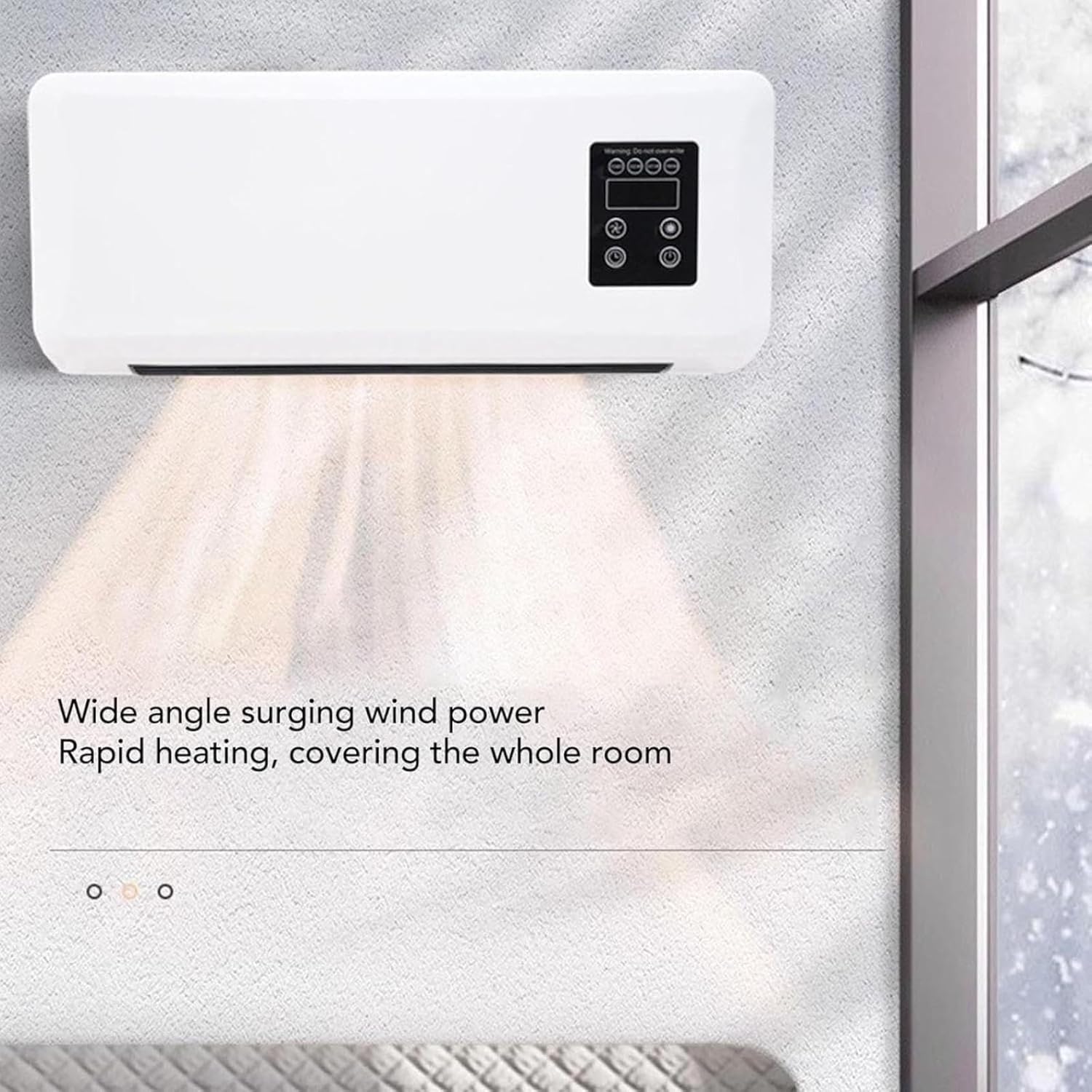 1500W Mini Air Conditioner,Cooling and Heating Function Air Cooling Heating Fan,Through-the-Wall Air Conditioners Wall Mount Air Conditioner and Heater for Bedroom Living Room YYBHDQPFS, zhanglan999