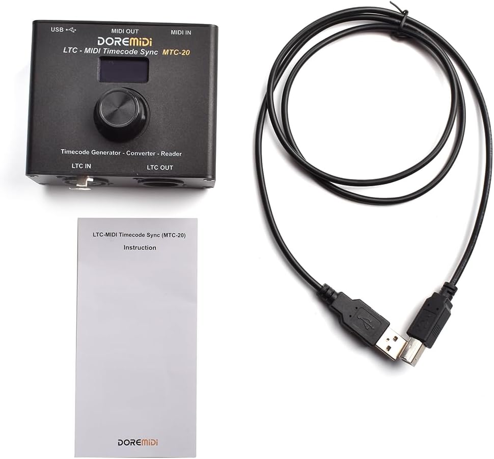 LTC-MIDI Timecode Sync (MTC-20) device to synchronize MIDI timecode and SMPTE LTC timecode MTC-20