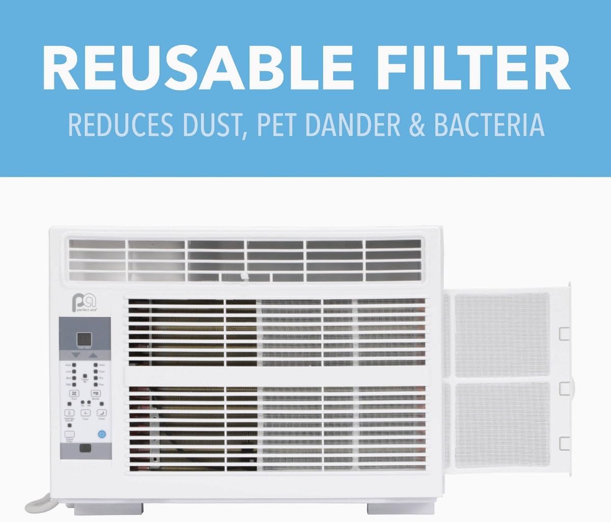 Perfect Aire PAC6000 6000BTU Window Air-Conditioner for Room Size 15.5' x 16', 250 Sq Ft