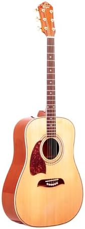 Oscar Schmidt OG2NLH-A Dreadnought Left-Handed Acoustic Guitar. Natural Spruce