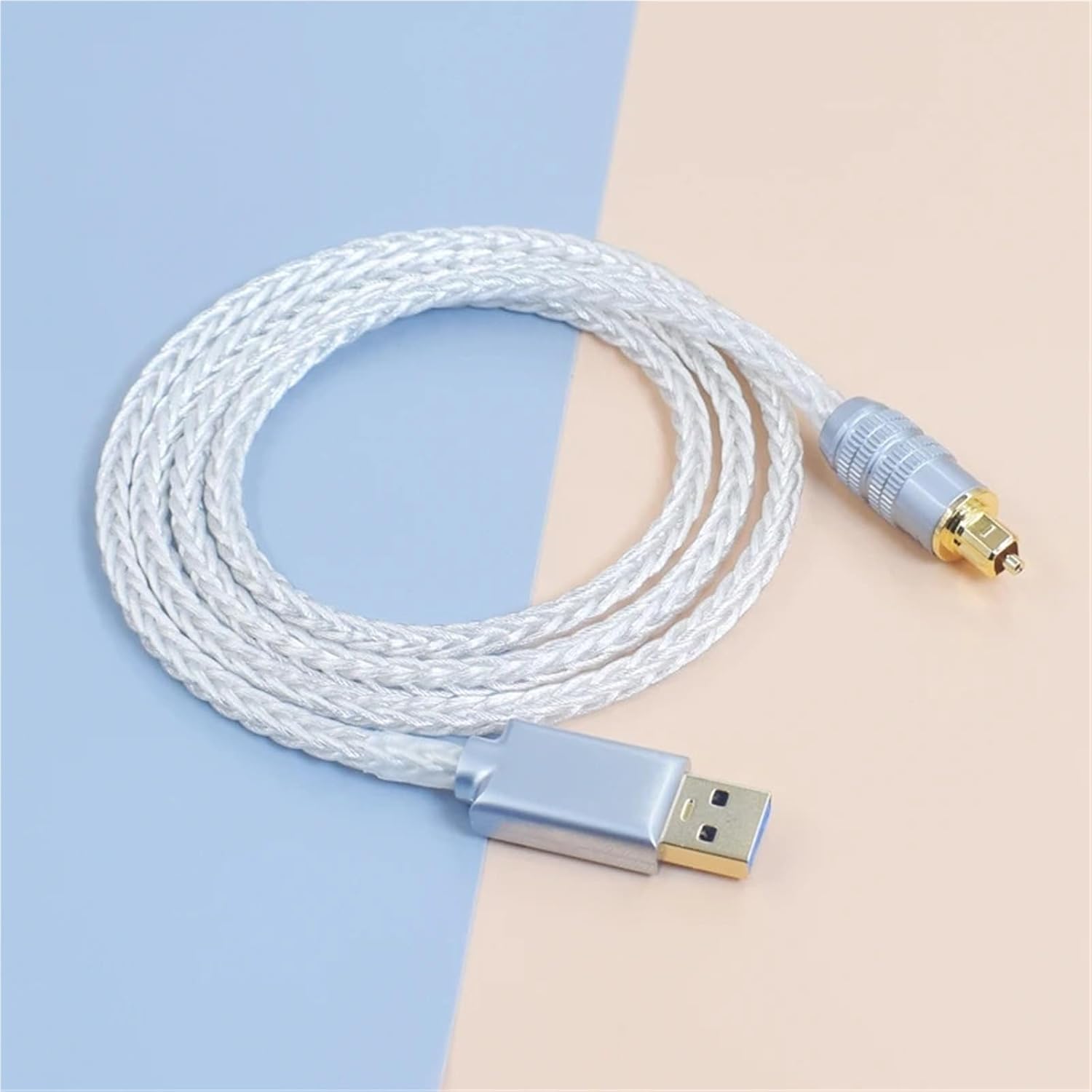 Mobile Phone 12 13 14 15 16 Android USB Type-c USB-A to Optical Fiber Audio Cable Square Port Connection DSP Amplifier Computer(USB-A Optical Fiber,2m)