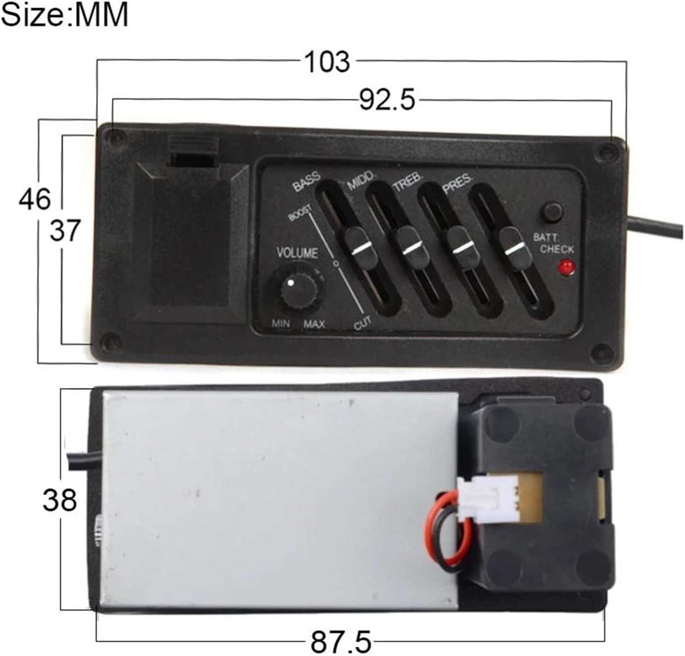 acoustic guitar pickup kit 10Pcs EQ 4 Band Acoustic Guitar Pickup Equalizer Acoustic Guitar Preamp Amplifier Piezo Pickup 6.5MM Output(With cover)
