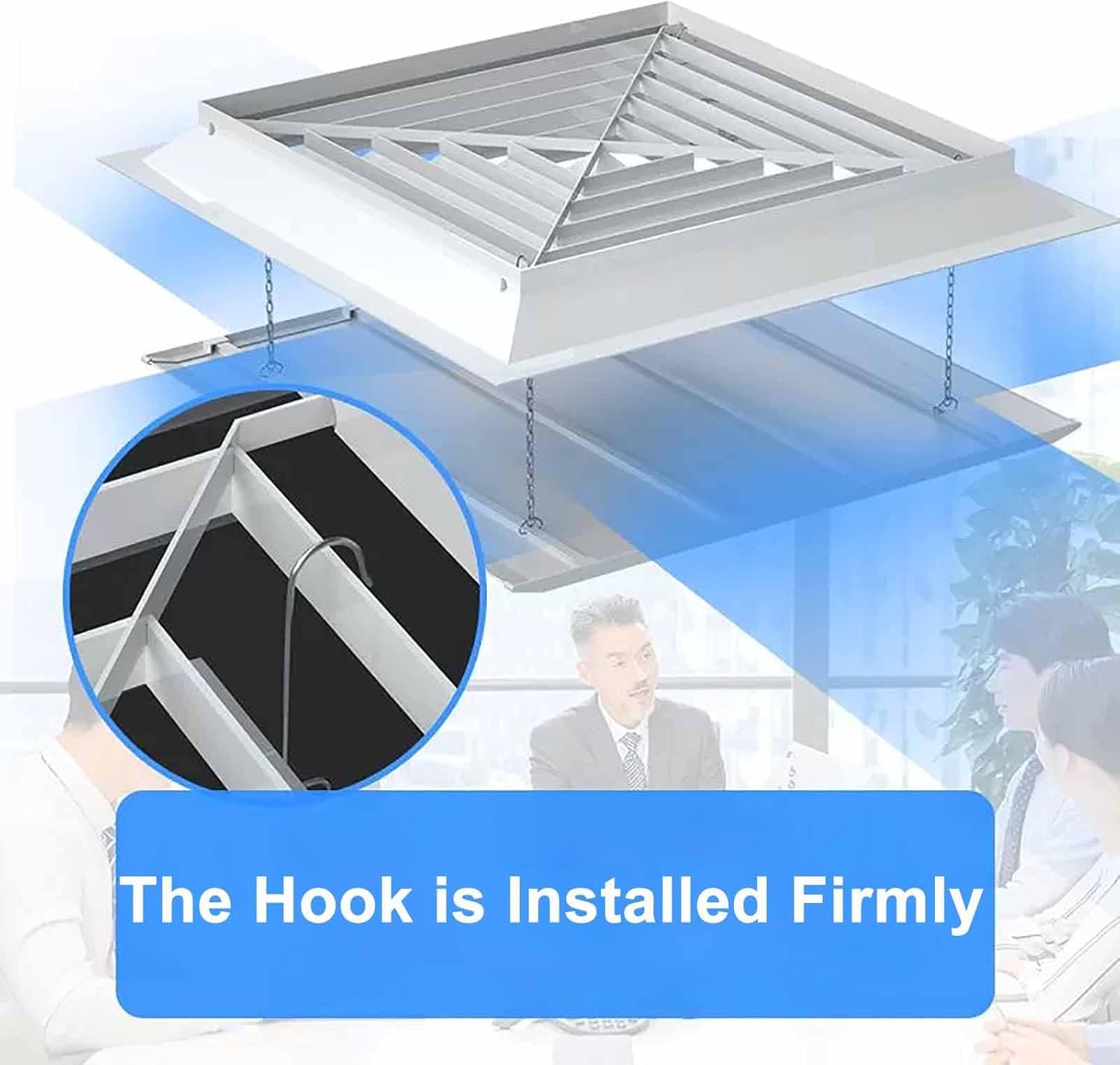Square Air Conditioner Deflector, Ceiling-Mounted ac Wind Deflector, Easy Installation for Central Air Conditioners, for Home or Office