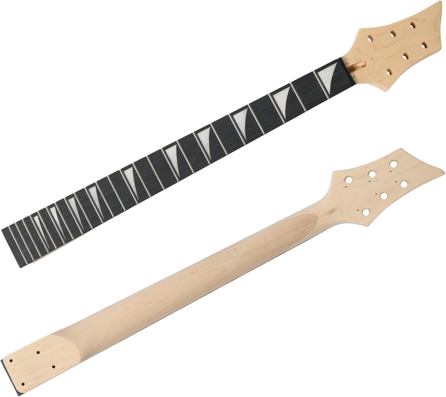 DIY 6 String Flame Shaped Style Electric Guitar Kits with Mahogany Body, Maple Neck and Accessories