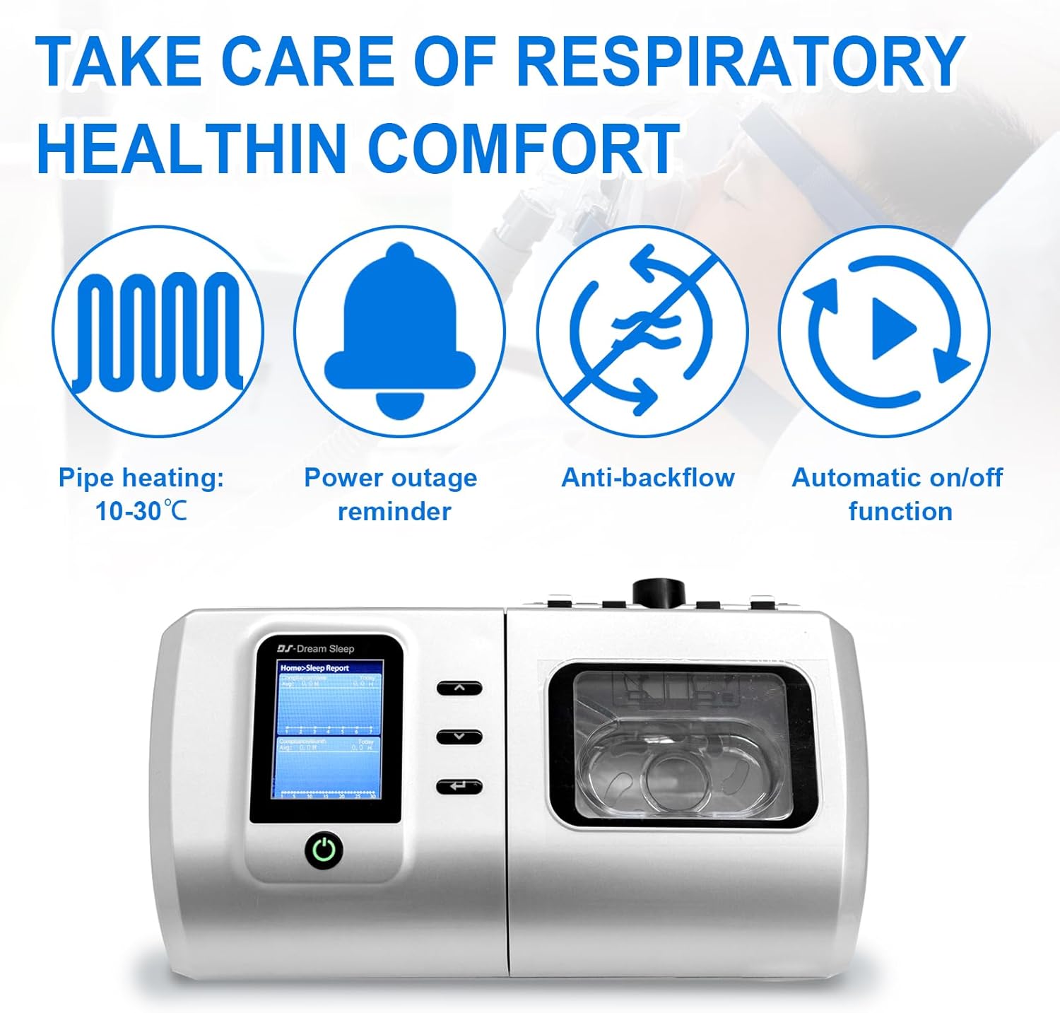 Veterinary Auto Sleepnea Device - Portable and Automatic, Featuring a 220ml Water Tank, English Version, All Accessories Included and a Storage Bag