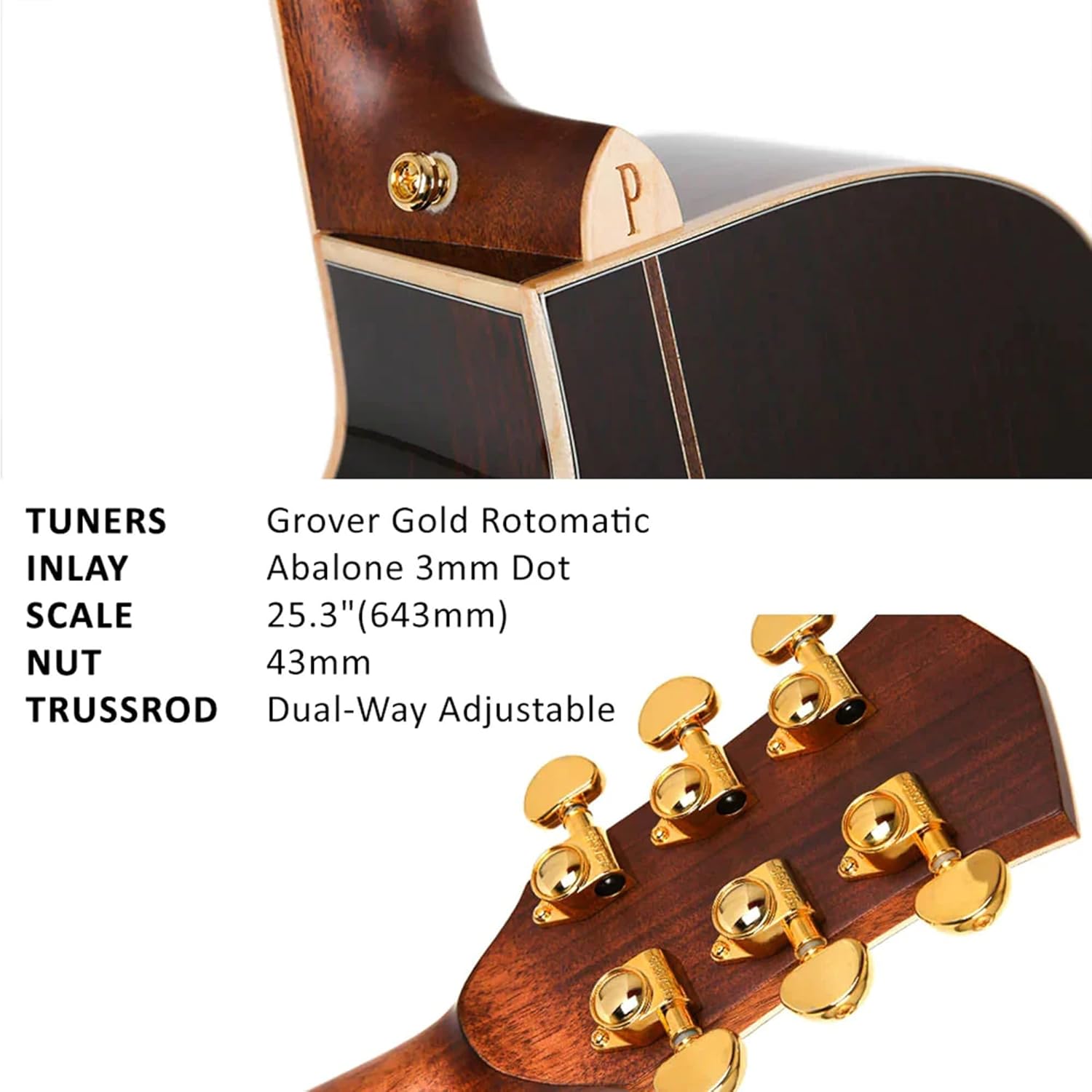 Parkwood GA880 ADK Grand Auditorium Cutaway Semi Acoustic Guitar - Natural