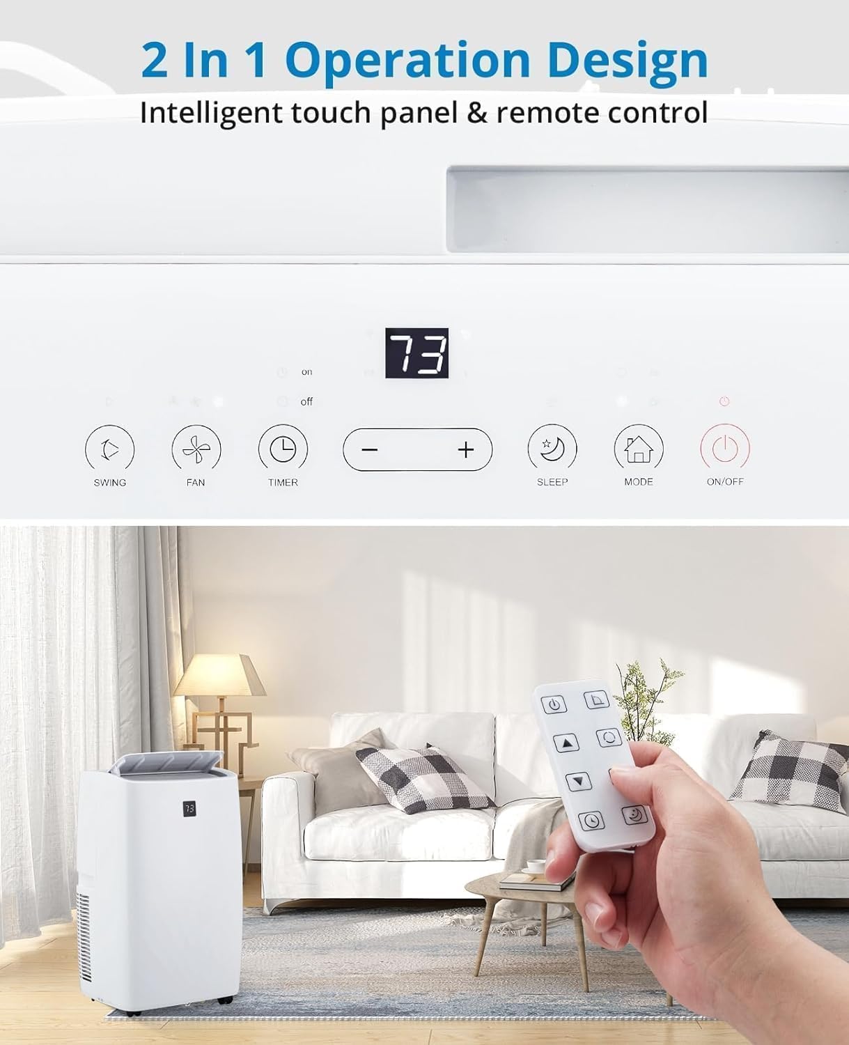 Portable Air Conditioner 12,000 BTU, Evaporative Air Cooler with Remote Control, Energy-Efficient Cooling for 550 Sq.ft Spaces, 3in1 Cool/Fan/Dehumidify Modes, portable ac unit for room office