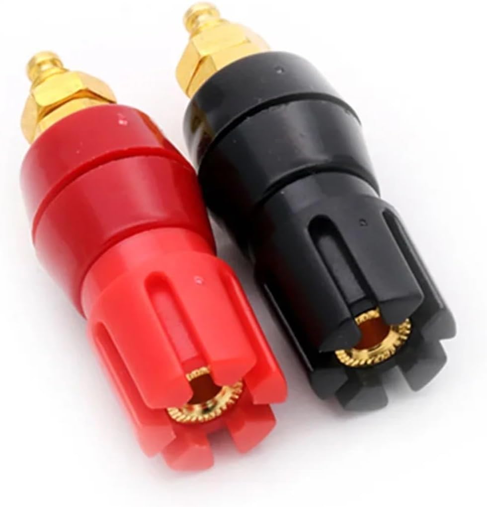20pcs Gold Plated Copper Adaptor Large Current Amplifier Audio Terminal 4mm Banana Socket Brass Binding Post Connector