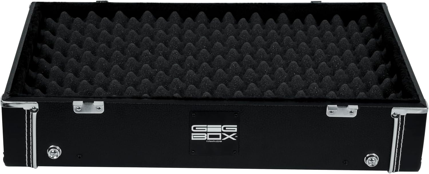 Gator Cases Gig Box Jr. Pedal Board with Built in 3x Guitar Stand | Fits Most Electric and Acoustic Guitars; Pedal Surface 21.5
