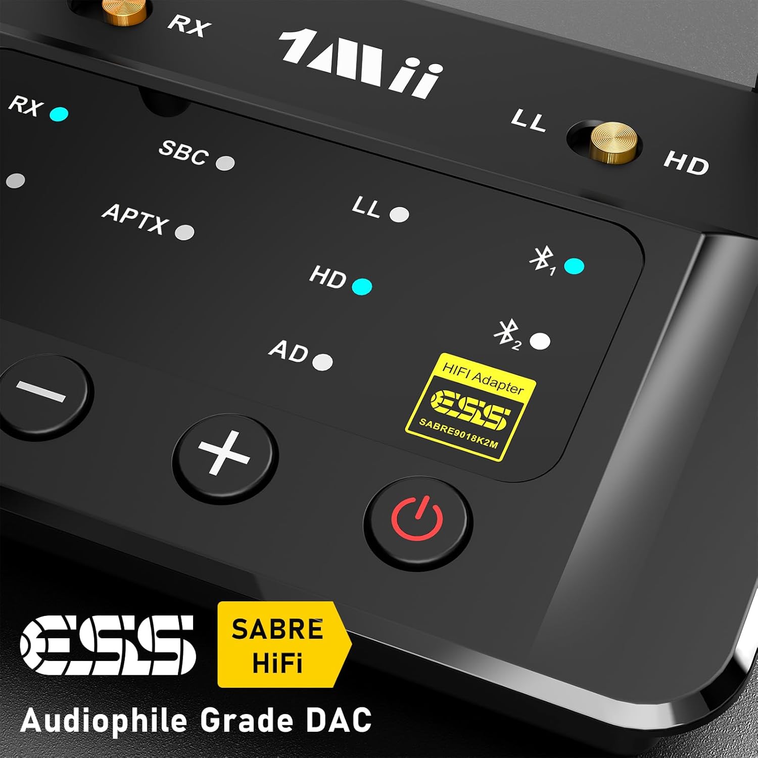 1Mii B03Pro Bluetooth 5.3 Transmitter Receiver for Home Stereo TV, HiFi Wireless Audio Adapter with Audiophile DAC & aptX Low Latency/HD/Adaptive, Long Range, Optical RCA AUX 3.5mm Outputs/Inputs