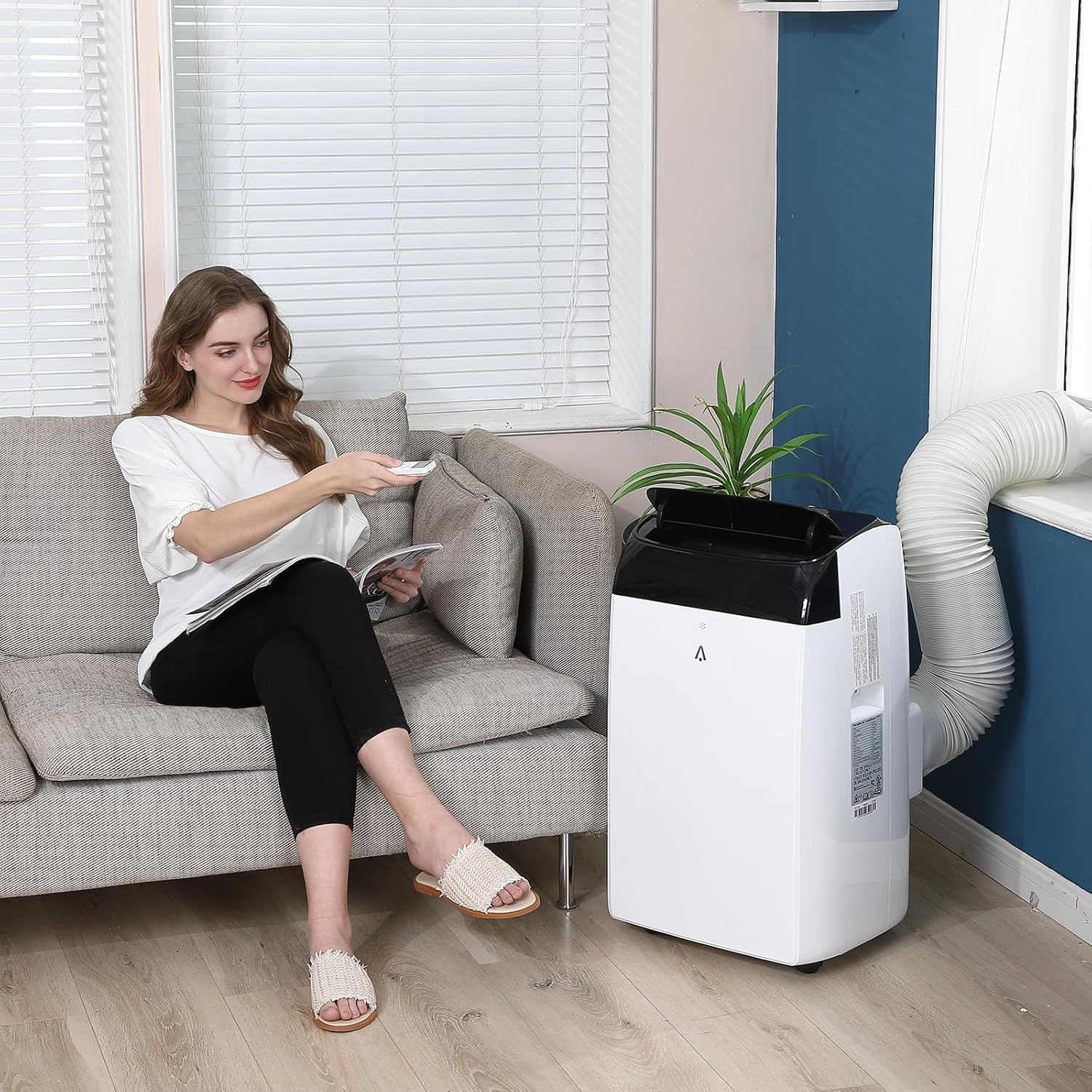 12000 BTU Portable Air Conditioner, 3-In-1 Cooling, Fan, Dehumidifier, 51DB Quiet, 24H Timer, Remote Control, 550 Sq.Ft Coverage, Room Air Conditioning for Home/Office