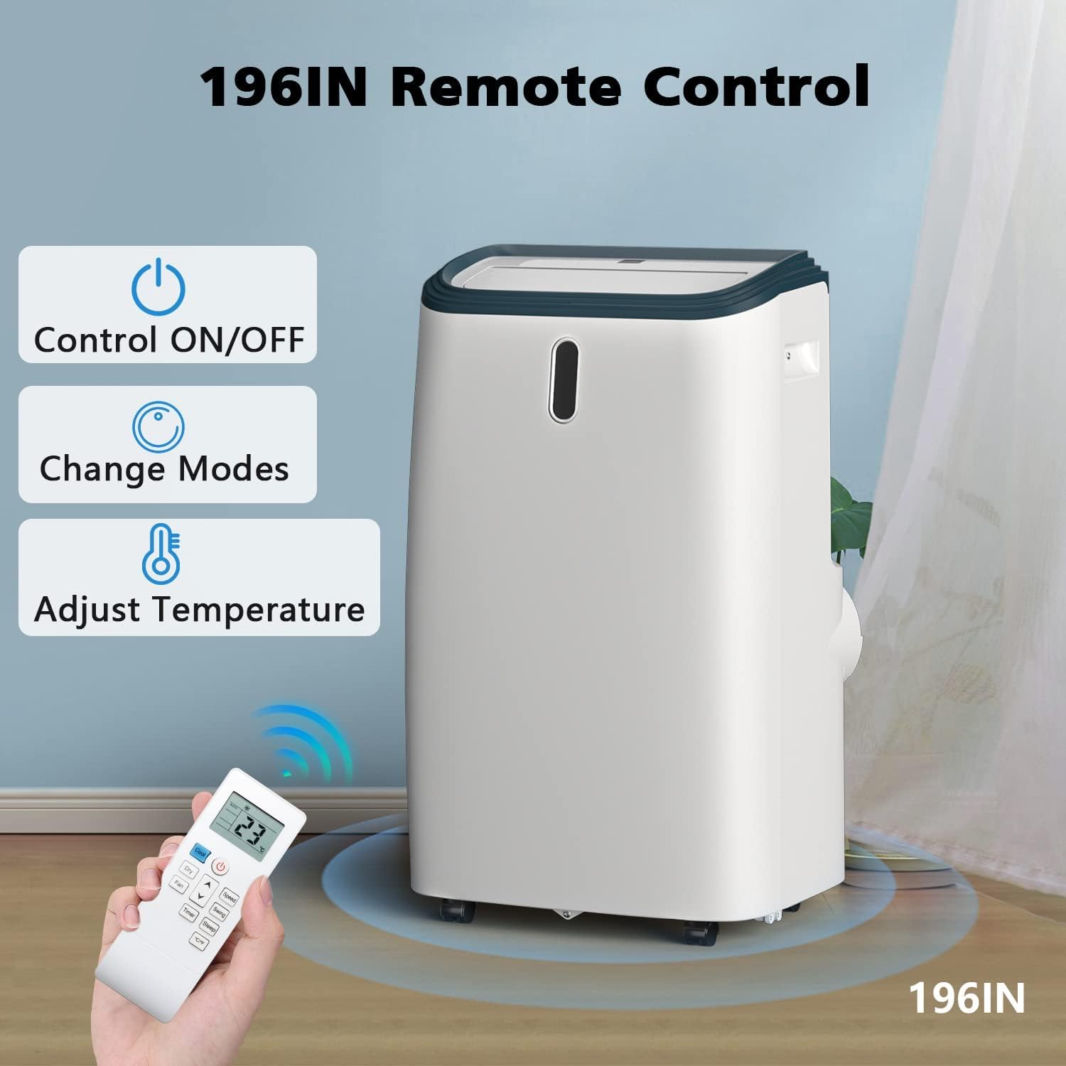 COWSAR 14000BTU Portable Air Conditioner for Room, 4-IN-1 Portable Air Conditioners Cooling Up to 500sq.ft Portable AC Unit 