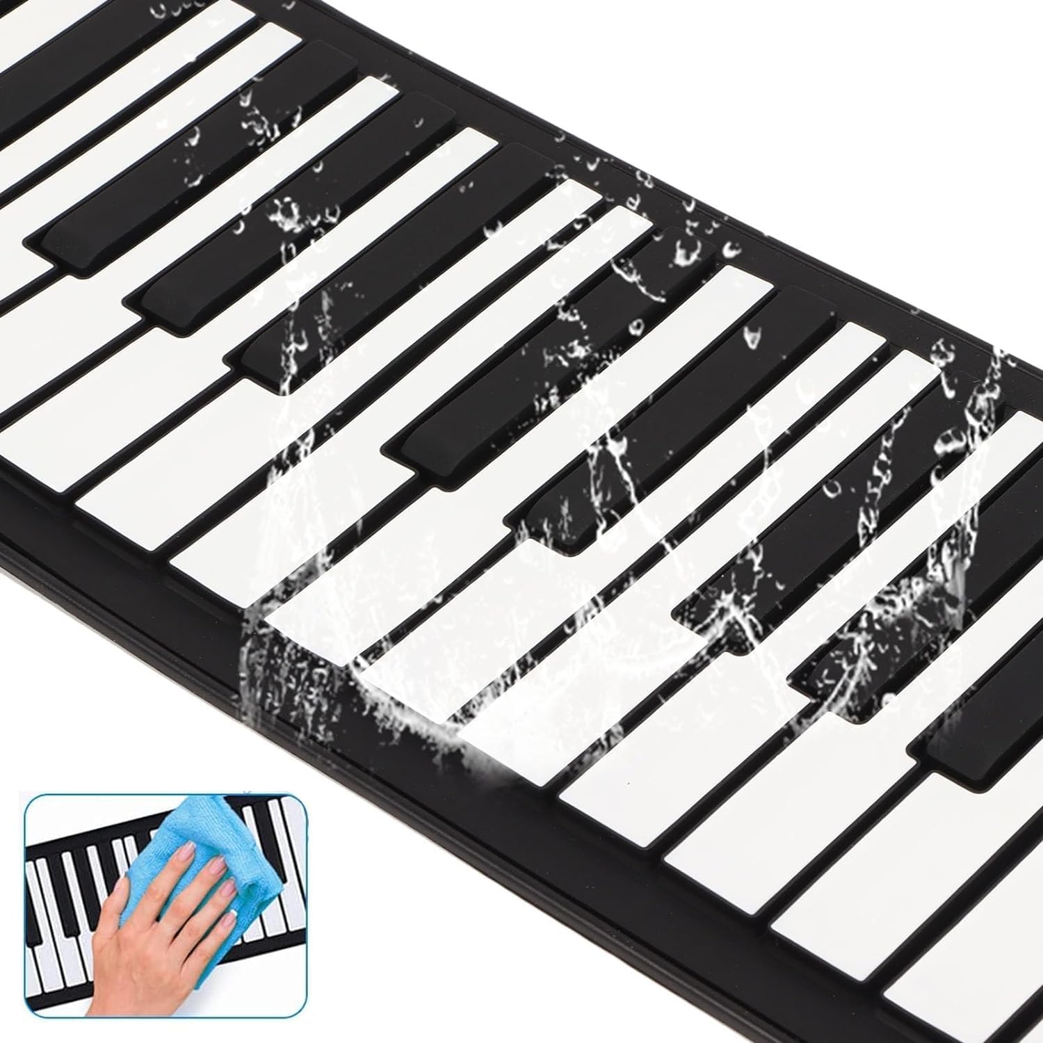 Keyboard Piano, Roll Up Piano, Foldable Digital Piano, Portable Electric Piano with 88 Keys, Pedal, Arranger Keyboards with Speakers, LED Display, Rechargeable Smart Piano for Children Gifts