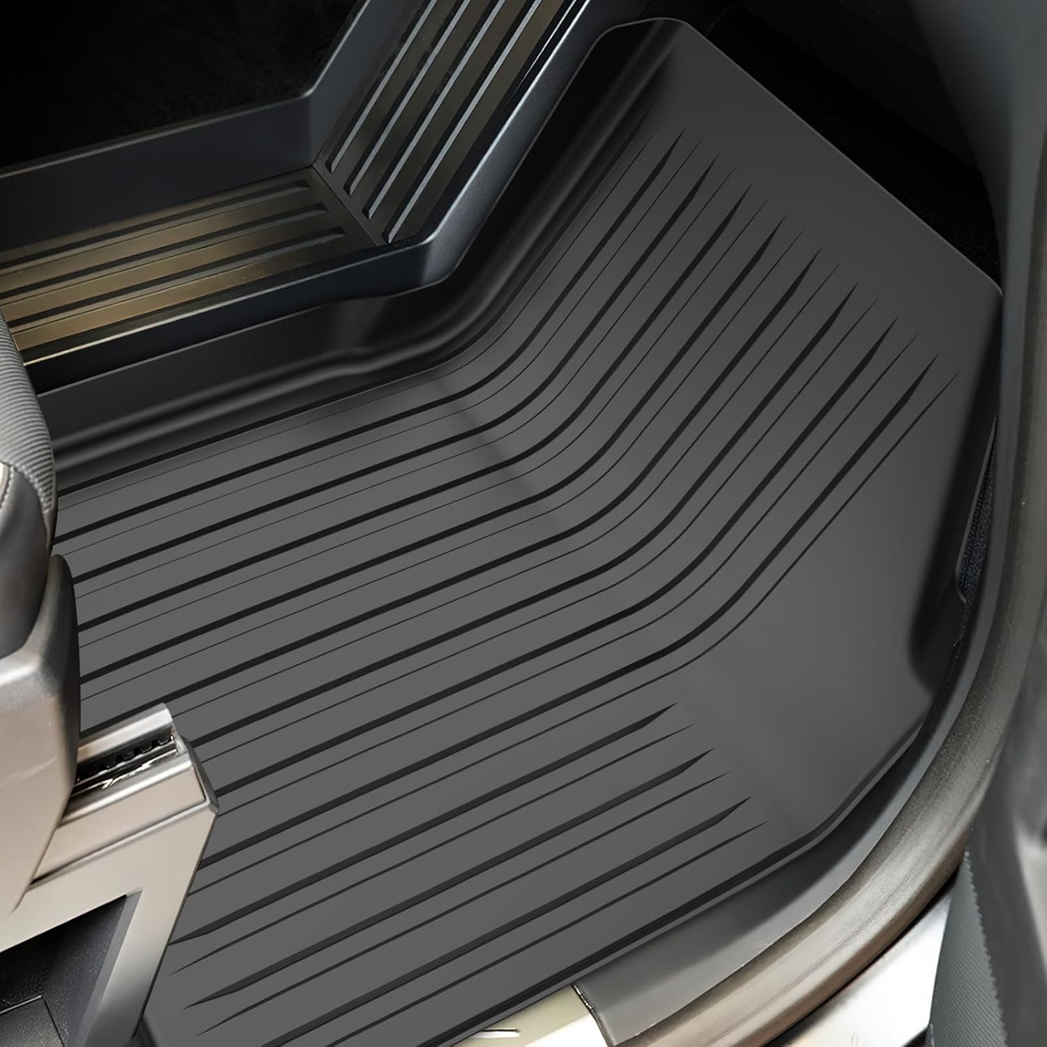 Floor Mats for Tesla Cybertruck- 2024 2025 2026 Custom Fit All Weather TPE Cargo Liner Cargo Trunk Accessories（Tesla Cybertruck Full Floor Mat Kit Set of 6）