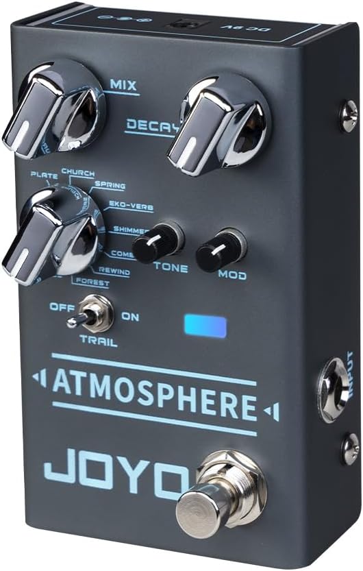 JOYO Reverb Pedal 9 Digital Reverb Types with Modulation and Trail Function for Electric Guitar Effect (Atmosphere R-14)