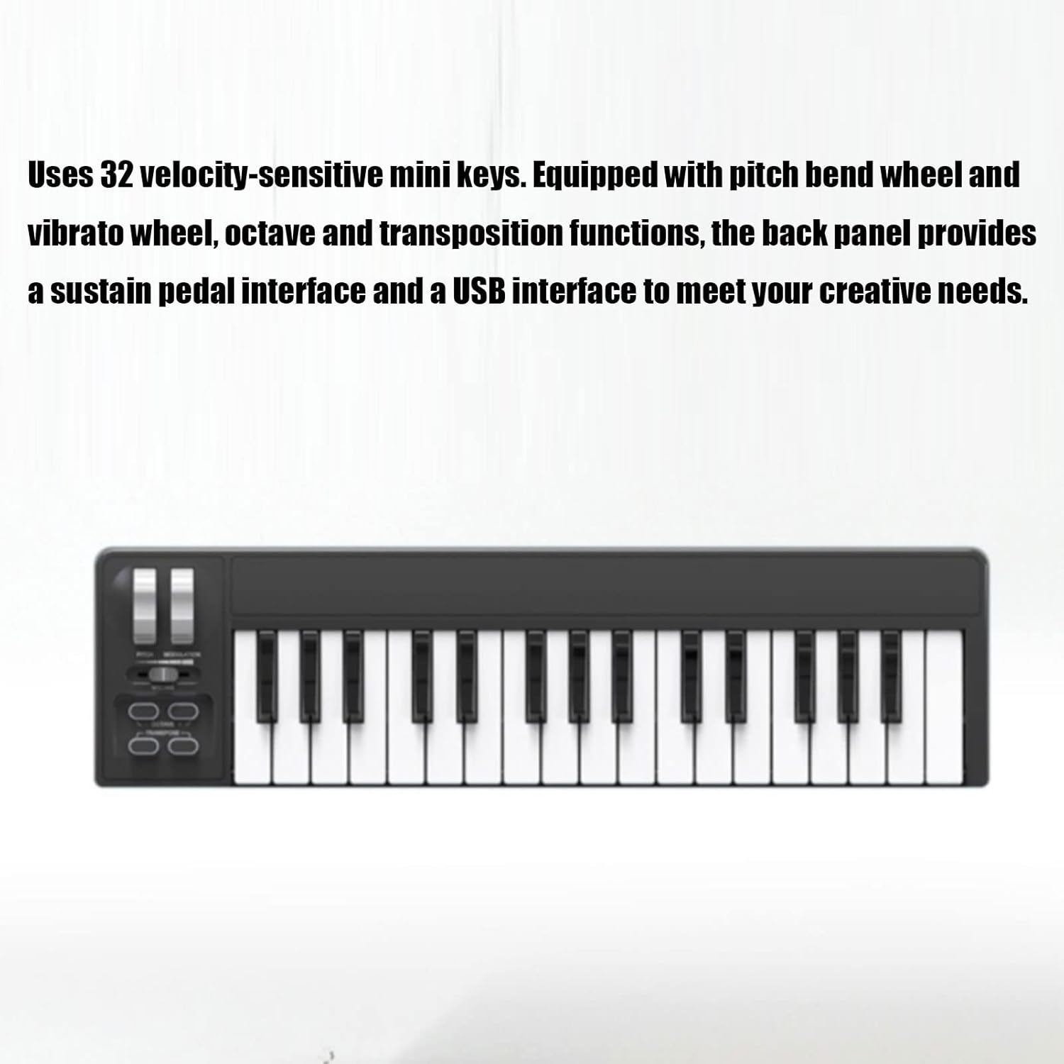 Arrangement with Pedal Mini Keyboard Equipment 32-Key Playing Space-Saving Controller Pad DJ Electronic Sound