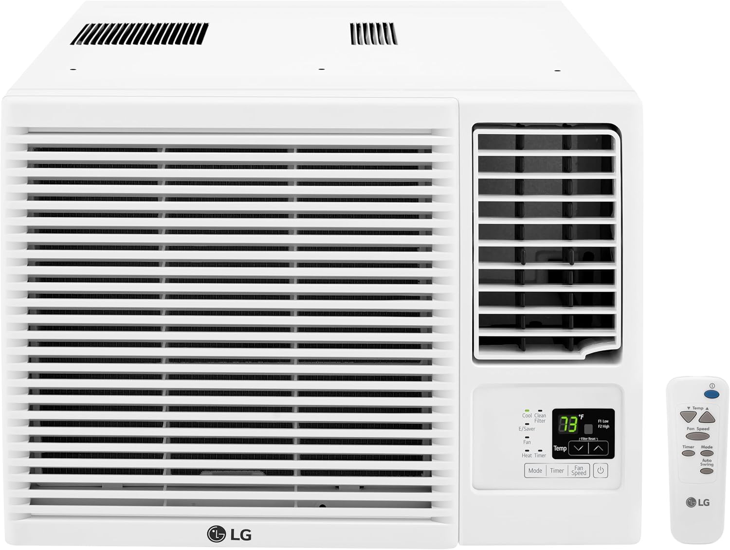 LG 18,000 BTU Window Air Conditioner with Heat, 230/208V, Cools 1,000 Sq.Ft. for Bedroom, Living Room, Basement, Apartment, with Remote, 2 Speeds, 24-Hour Timer, White