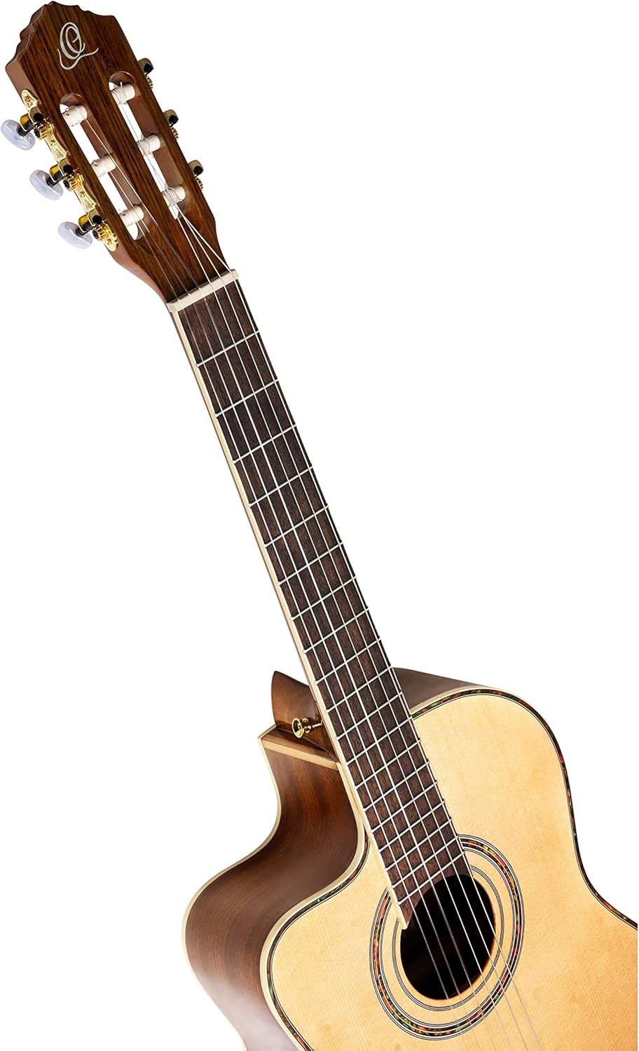 Ortega Guitars 6 String Family Series Pro Left-Handed Solid Top Acoustic-Electric Nylon Classical Guitar w/Bag, Full (RCE141NT-L)