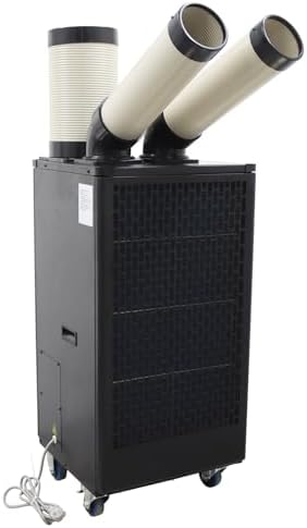 INTSUPERMAI Industrial Air Conditioner Mobile Spot Cooler Air Conditioner Workshop Post Cooling Air Conditioners Two Outlets Mobile Outdoor Cooling Aircon Black Color 220V 550m³/h