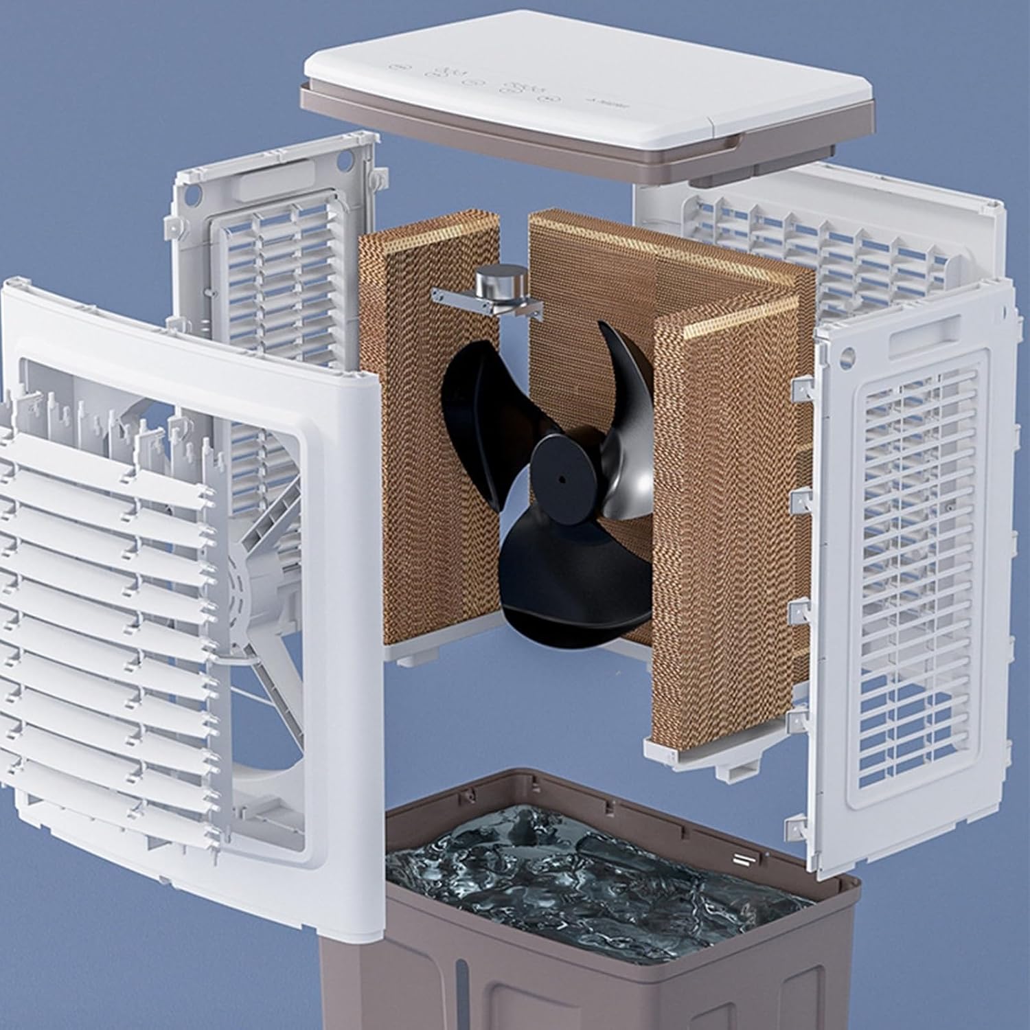 Portable Air Conditioner, Oscillating Tower Fan with Remote, Evaporative Air Cooler with 3 Wind Speeds, Cooling Fan Air Conditioner for Room Office(B)