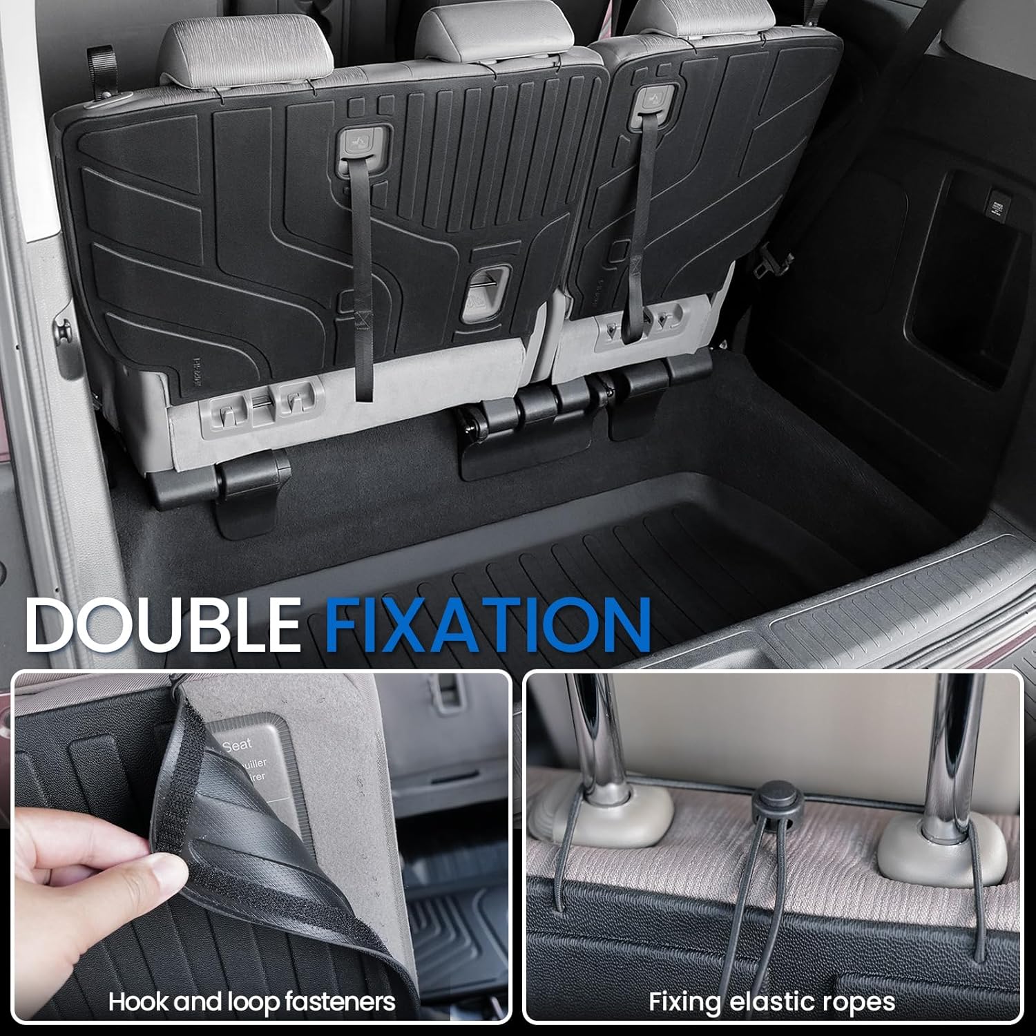 Floor Mats Set for 2018-2026 Honda Odyssey, All Weather TPE Backrest Mat Trunk Mat Cargo Liner for Stowed Flat 3rd-Row Seating and Well Area Accessories(Full Mats Set for Full Coverage)