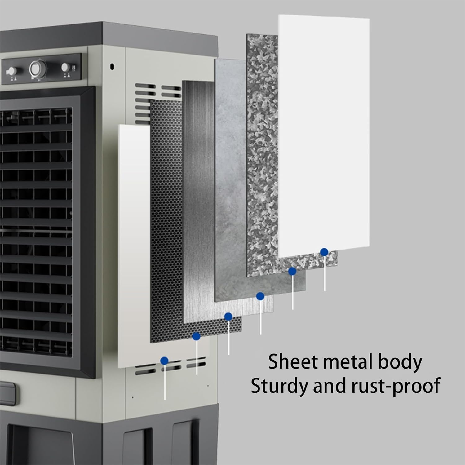 Portable Air Conditioners, Evaporative Air Cooler with Water Tank and Wheel, 3 in 1 Swamp Cooler Thats Blow Cold Air for Room(76.5 * 49 * 150cm)