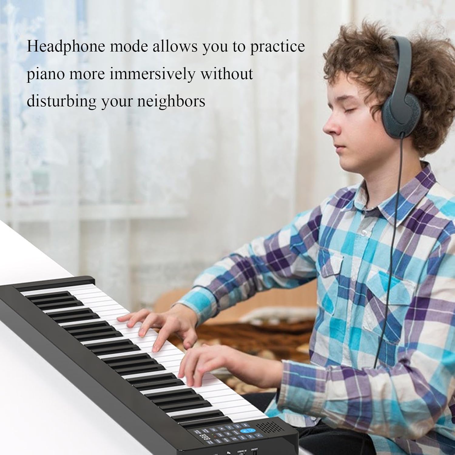 Keyboard Piano 49 Keys Portable Electric Piano With Bluetooth MIDI Touch Sensitive With Storage Bag, Sustain Pedal For Beginner Adults