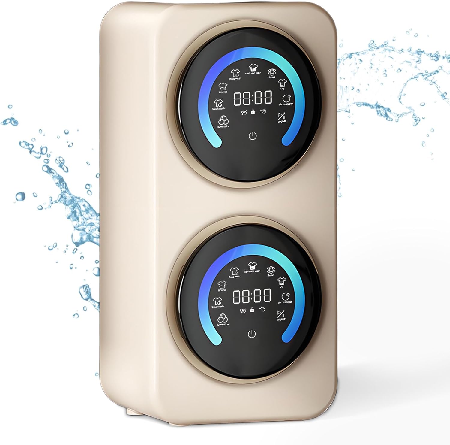 BANGBANGJI 2 in 1 Underwear Washing Machine, Portable Washer Compact Twin Tub, with LED Display, Stainless Steel Drum & 3.5Lx2 Capacity, for Home, Apartment, Camping, RVs and Dorms Desktop