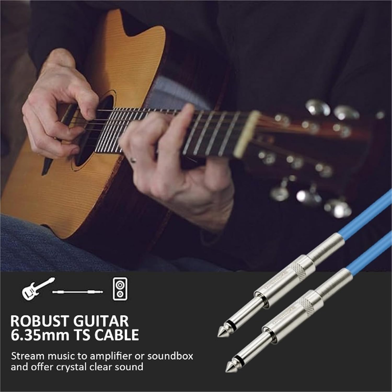 6.35mm to Instrument Cable Mono Jack 1/4