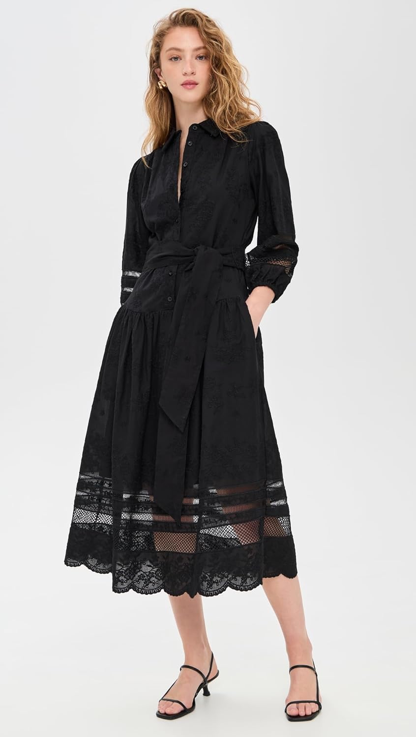 Shoshanna Womens Cotton Eyelet Magnolia Dress