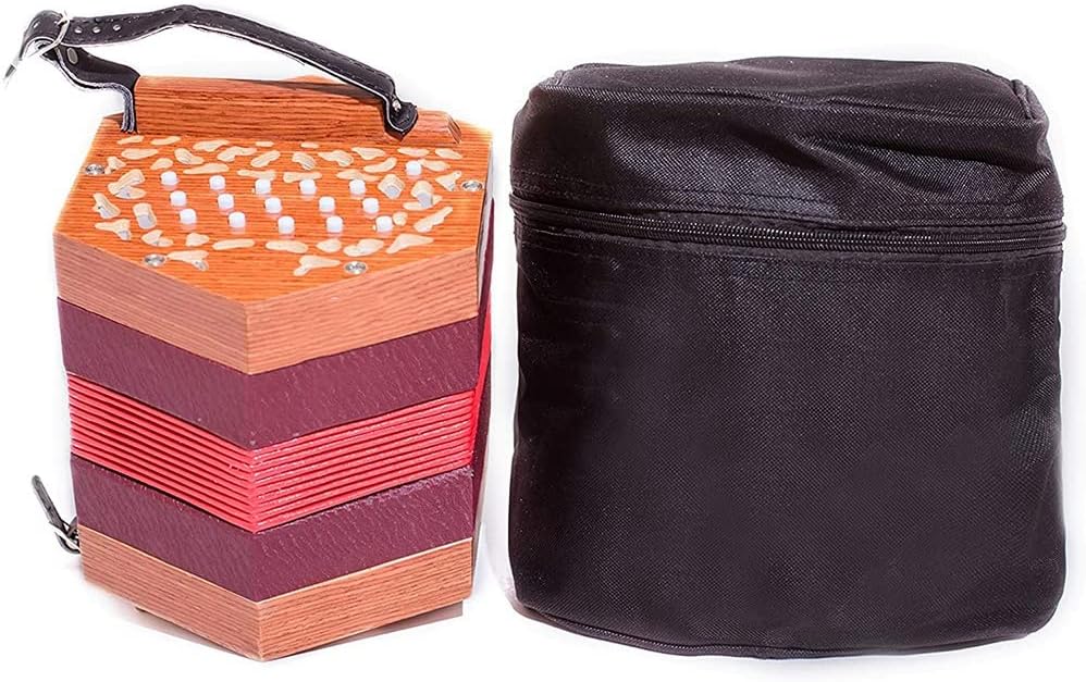 30 Buttons Concertina Accordion, For Adults Kids Beginner Daily Practice Stage Performance, With Carrying Bag, Adjustable Hand Strap