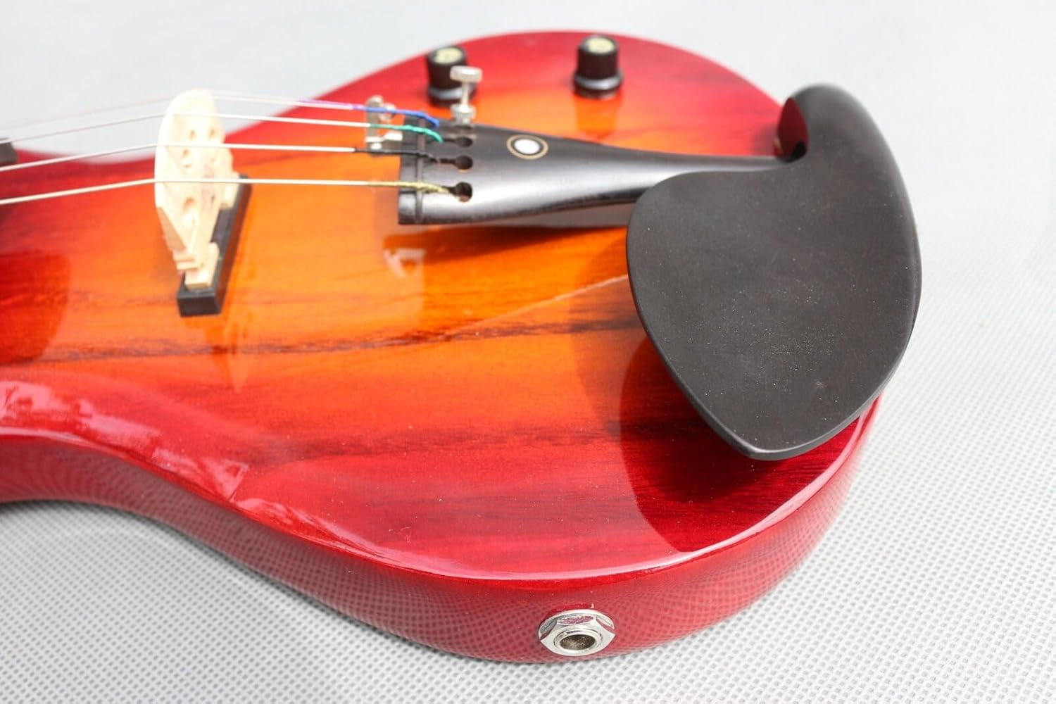 Solid Wood 5 Strings Electric Viola 16 Inch Guitar Shape Ebony Fittings Case Bow (16 Inch)