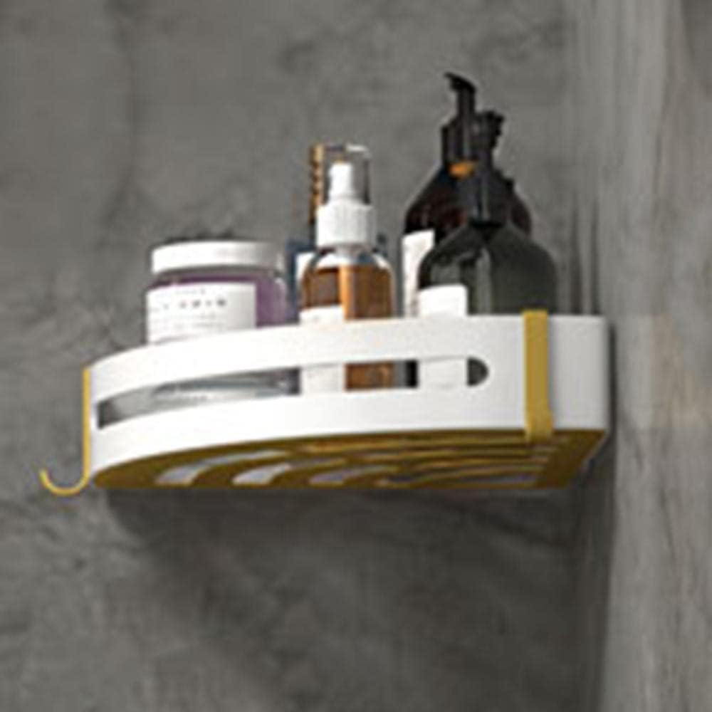 Bath Shelf Wall Mount Bathroom Corner Floating Shelves Adhesive White No Drilling with Hook Space Aluminum for Toilet Bathroom-3 Tier(1 Story)