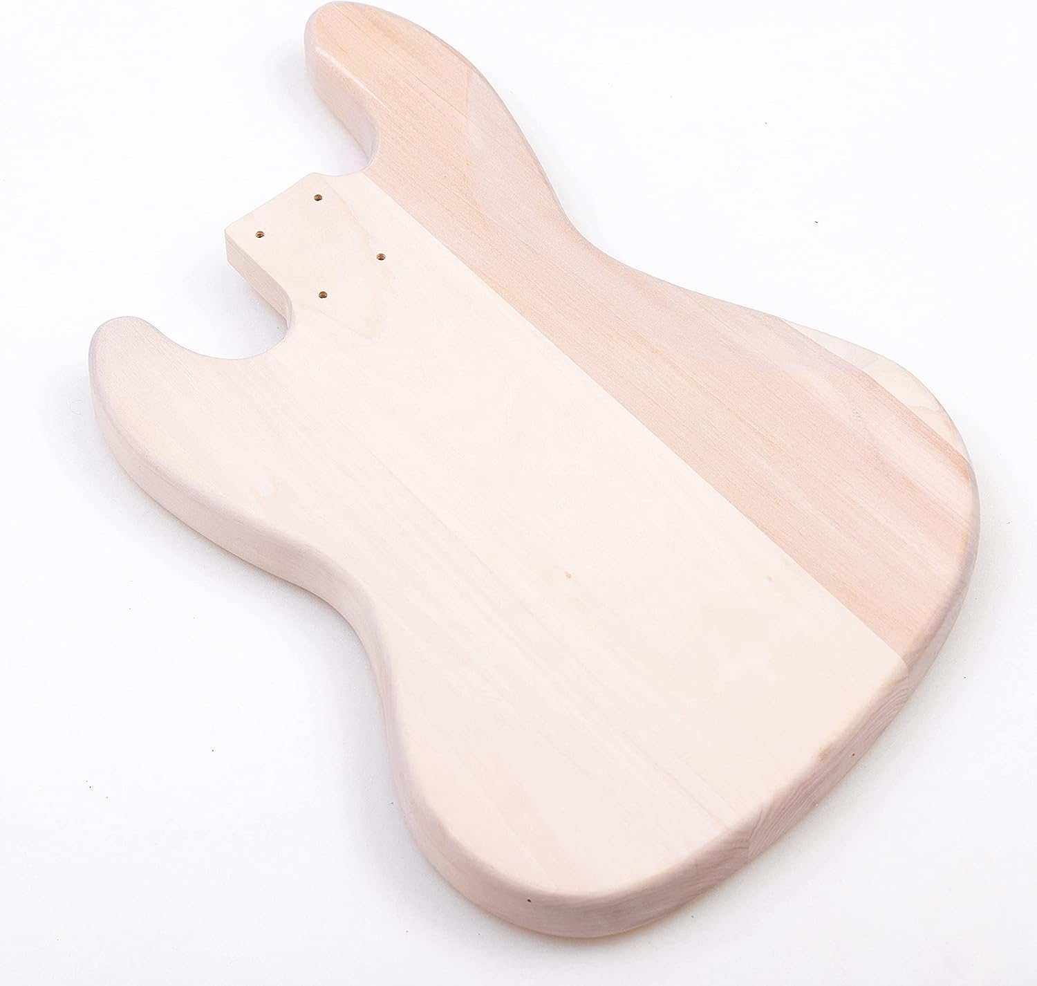 DIY Electric Guitar Kits for JB Style Bass Guitar,Basswood Body,Maple Neck and Composite Ebony Fingerboard,Natural with Red Pearl Panel