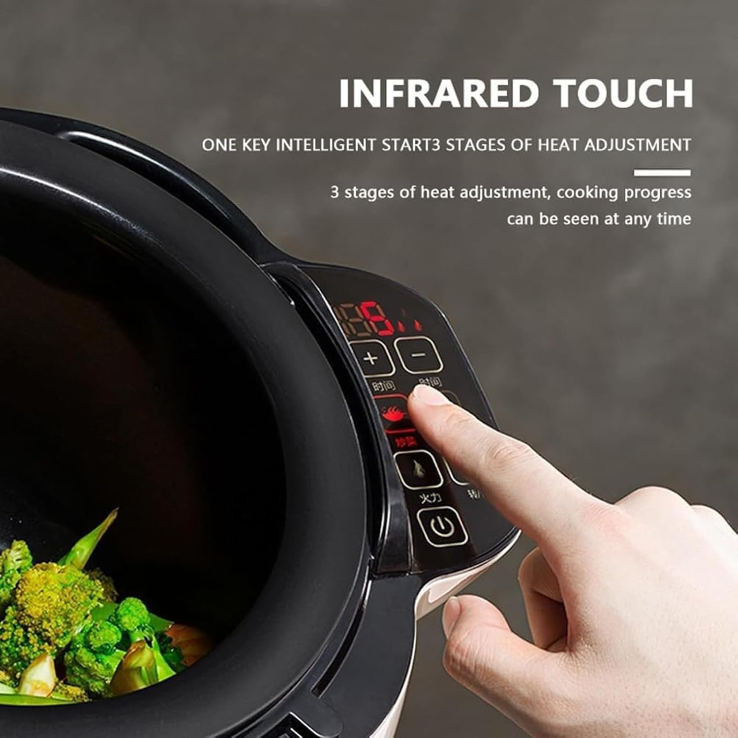 Automatic Cooking Machine, Lazy Stir-Fry Pan Cooking Stir-Fry Robot, 360° Automatic Rotation Drum Design, 3 Gears Firepower Adjustment Suitable for Christmas & New Year Parties,