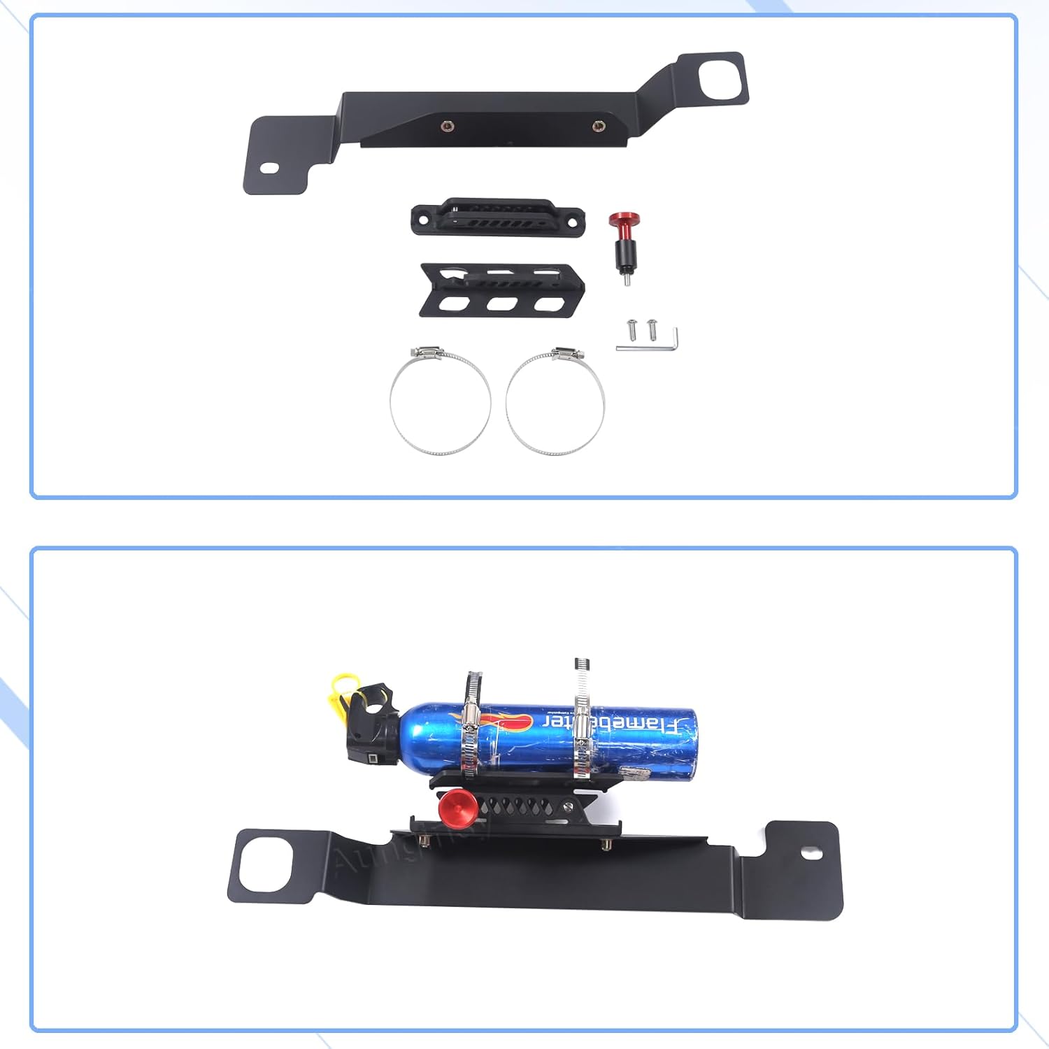 Car Co-Pilot Under Seat Quick Release Roll Bar Fire Extinguisher Mount Bracket Compatible with Nissan Frontier 2022-2025+, Adjustable 2 Clamps Fire Extinguisher Bottle Tie Holder Billet Accessories