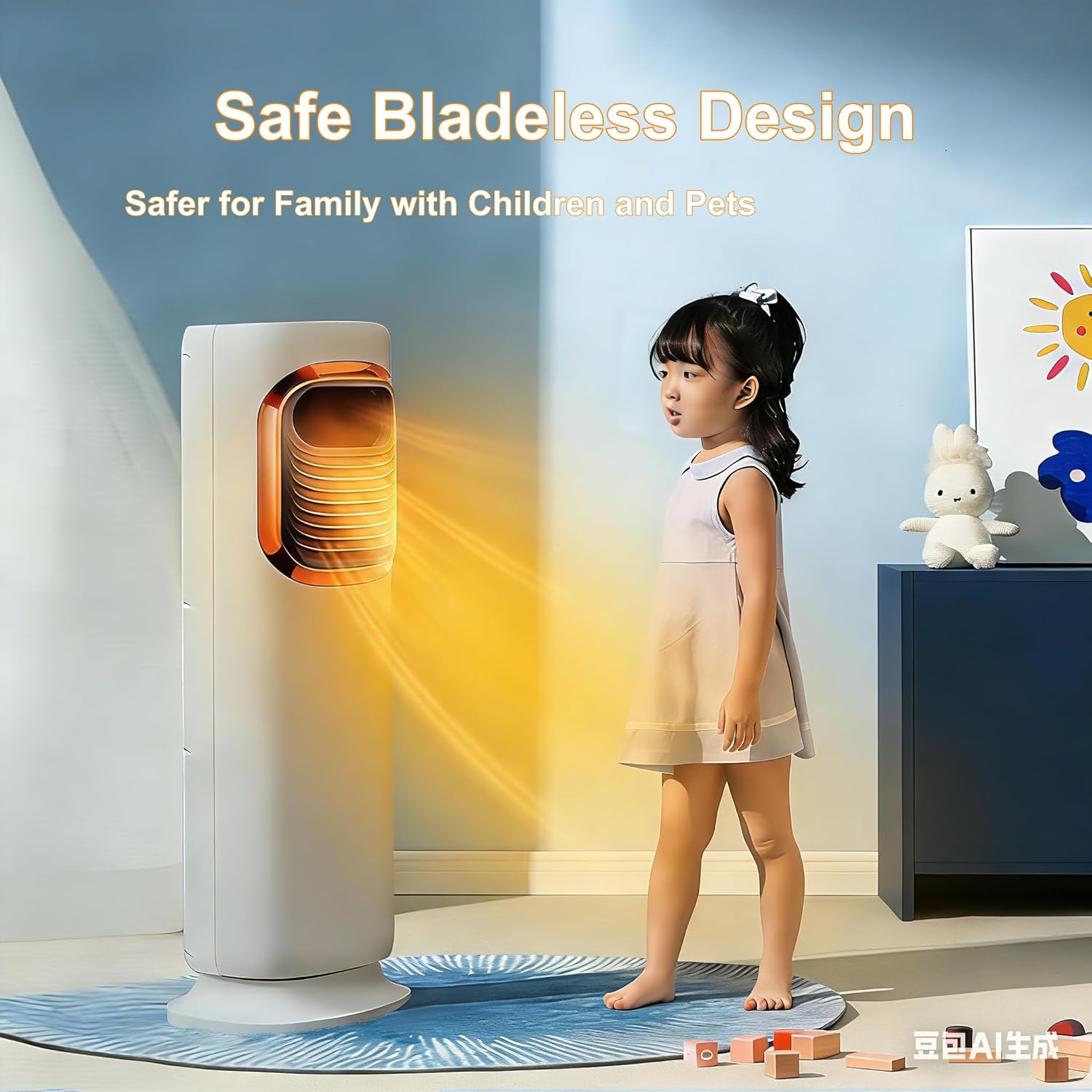 Aottop Evaporative Air Cooler, Tower Fan for Bedroom, Standing Fan, 80° Oscillating, Removable Water Tank, Ice Packs, Remote Control, 3 Speeds, Swamp Cooler for Bedroom with 3L Tank