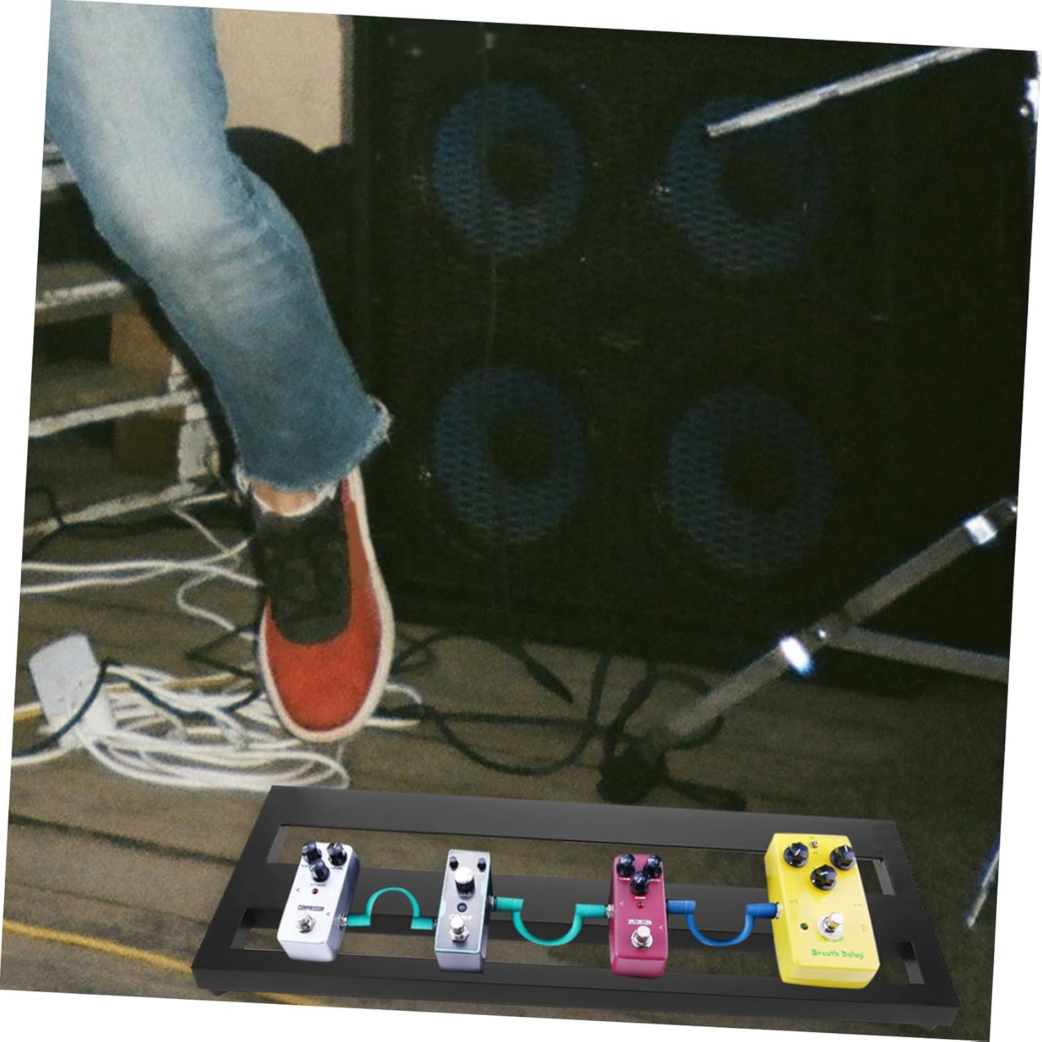 Aluminum Alloy Guitar Pedal Board with Carry Bag Portable Effector Organizer for Musicians for Home the Go Durable and Efficient Musical Instrument Prop