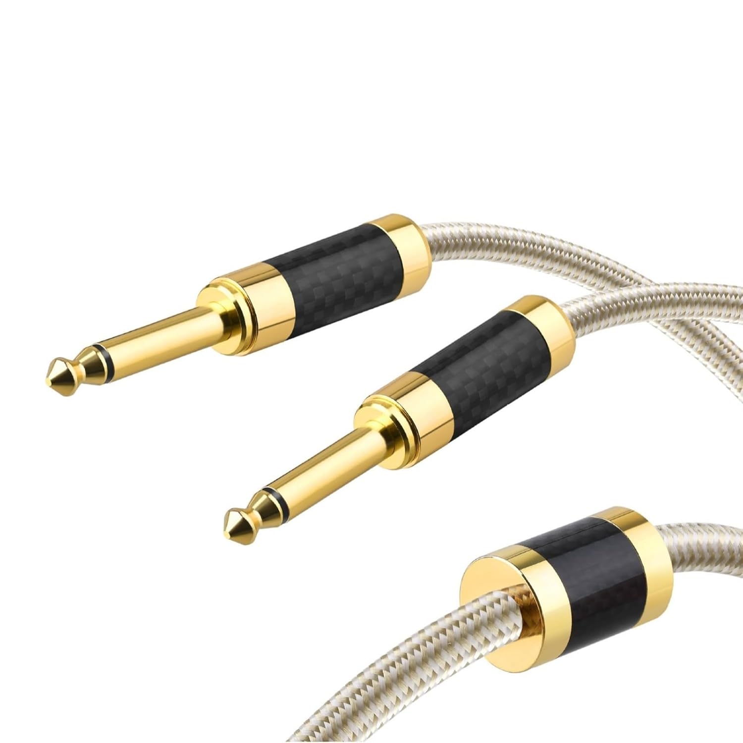 Guitar Audio Cable Carbon Fiber 6.35 Pair Recording Cable Male to Male Silver-Plated Copper 6.5 Cable Amplifier Guitar Cable(5m)