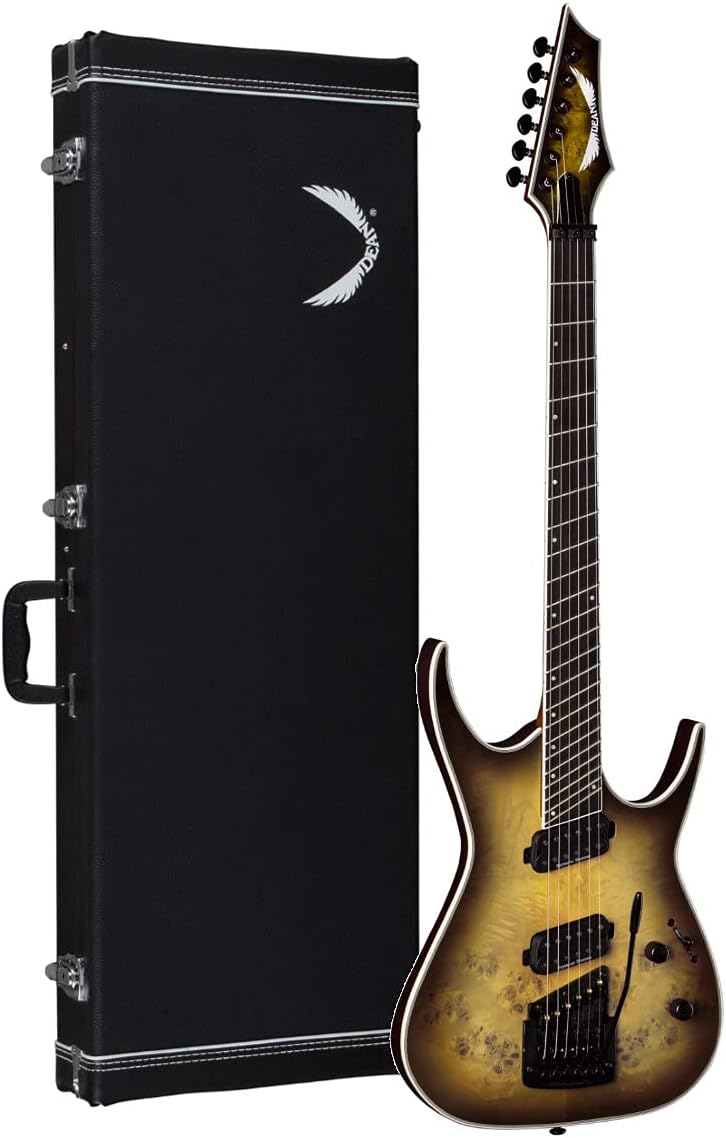 Dean Exile Select Multiscale Kahler Guitar, Ebony, Satin Natural Black Burst