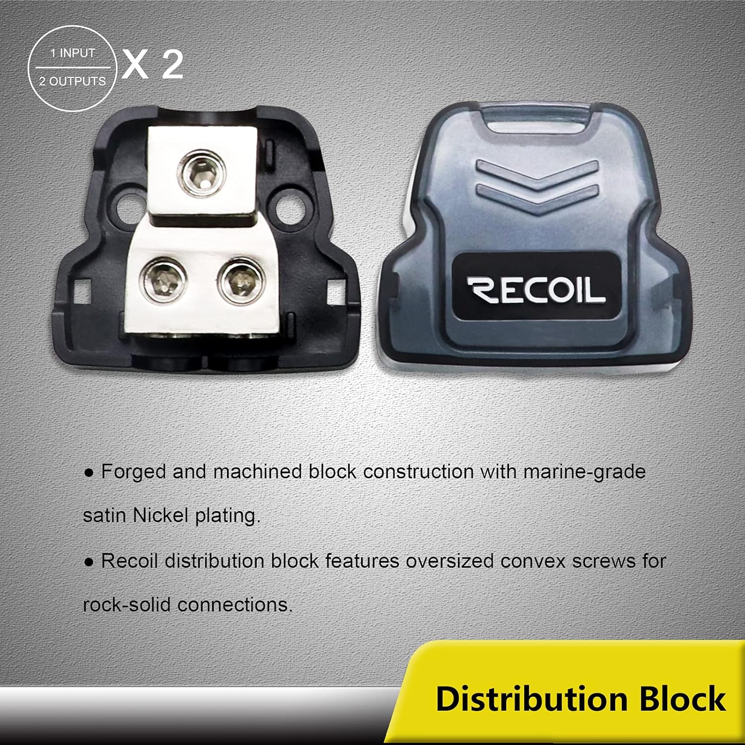 Recoil RCK0D True 1/0 Gauge Car Audio Dual Amplifiers CCA Wiring Installation Kits with OFC RCA Cable