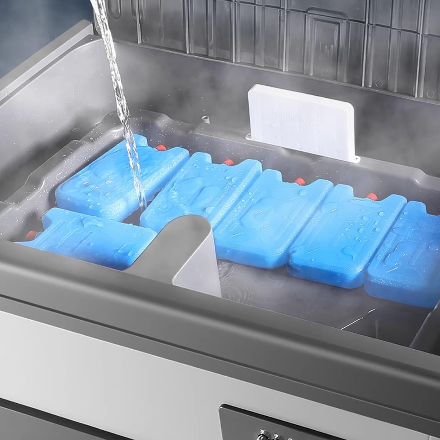 Generic Swamp Cooler Air Conditioner Portable Strong Wind Three Wind Speeds 120° Oscillation 8 Ice Packs 3-in-1 Evaporative Cooler for Outdoor Indoor Use(Height 150cm/140L)