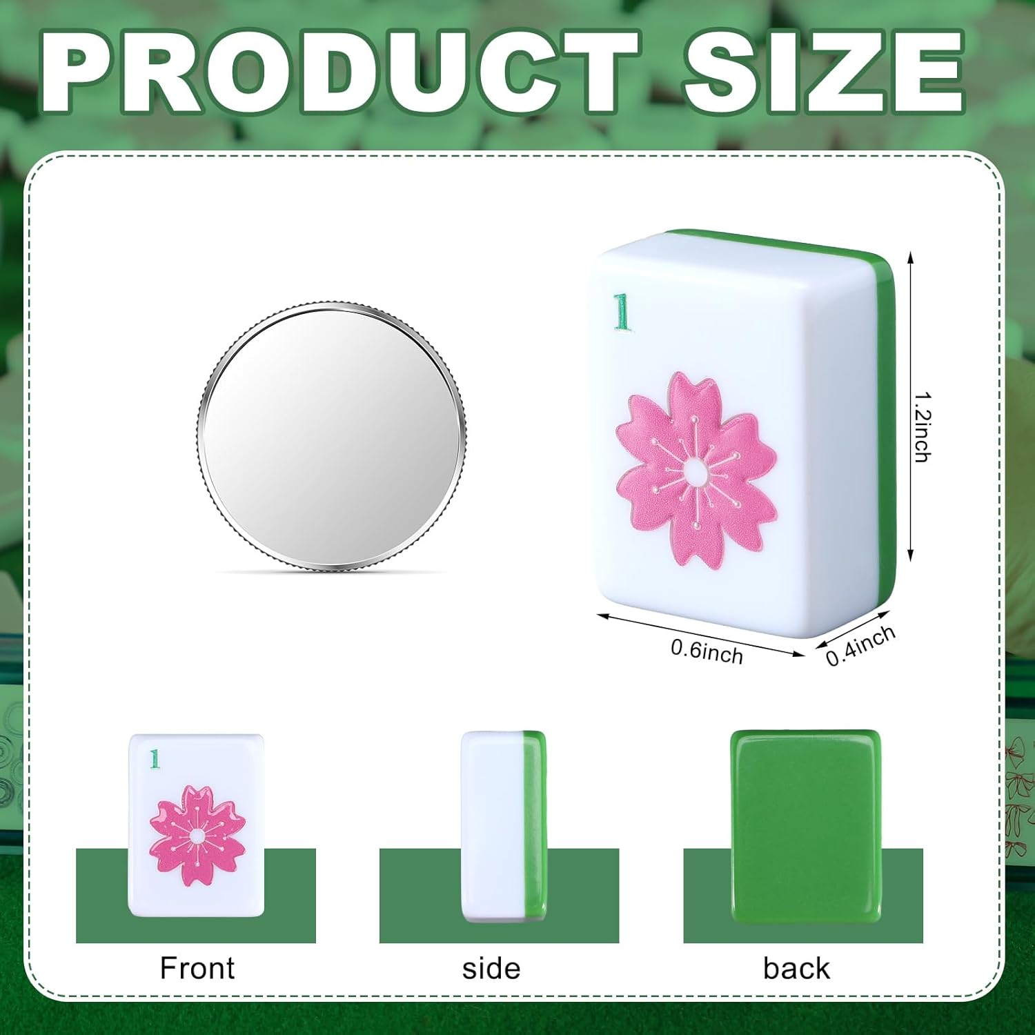 160 Pcs American Mahjong Tiles Set 1.2 Inch American Mahjong Game with 8 Different Patterns Mah Jong Block Set for Mah Jongs Lovers, Tiles Only, No Dice and Other Accessories