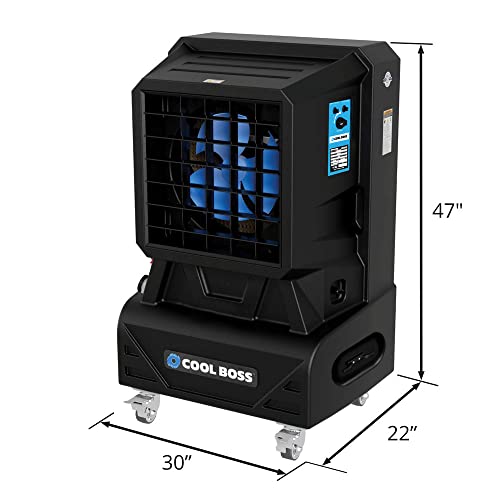 BendPak Coolbreeze Xtreme Evaporative Cooler – 2,715 CFM with 15-Gallon Tank, 3-Speed Fan & Auto-Swing Louvers – Cools 850 Sq Ft – Indoor/Outdoor for Patio, Garage & Commercial Spaces