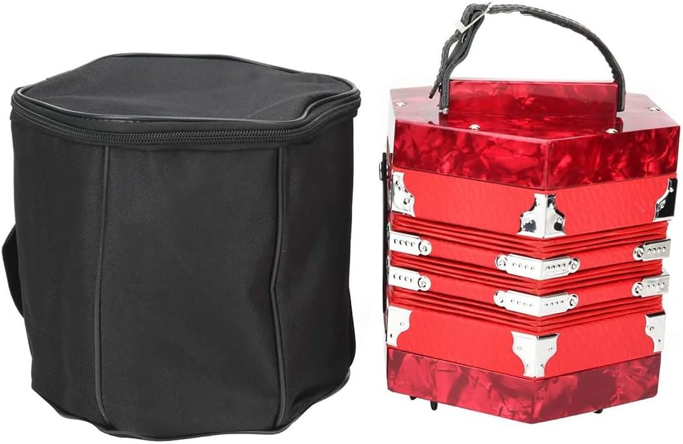 Piano Accordion 30 Keys, Professional 30 Buttons Accordion Concertina Musical Instrument, with Carrying Bag, Excellent Gift for Children Friends