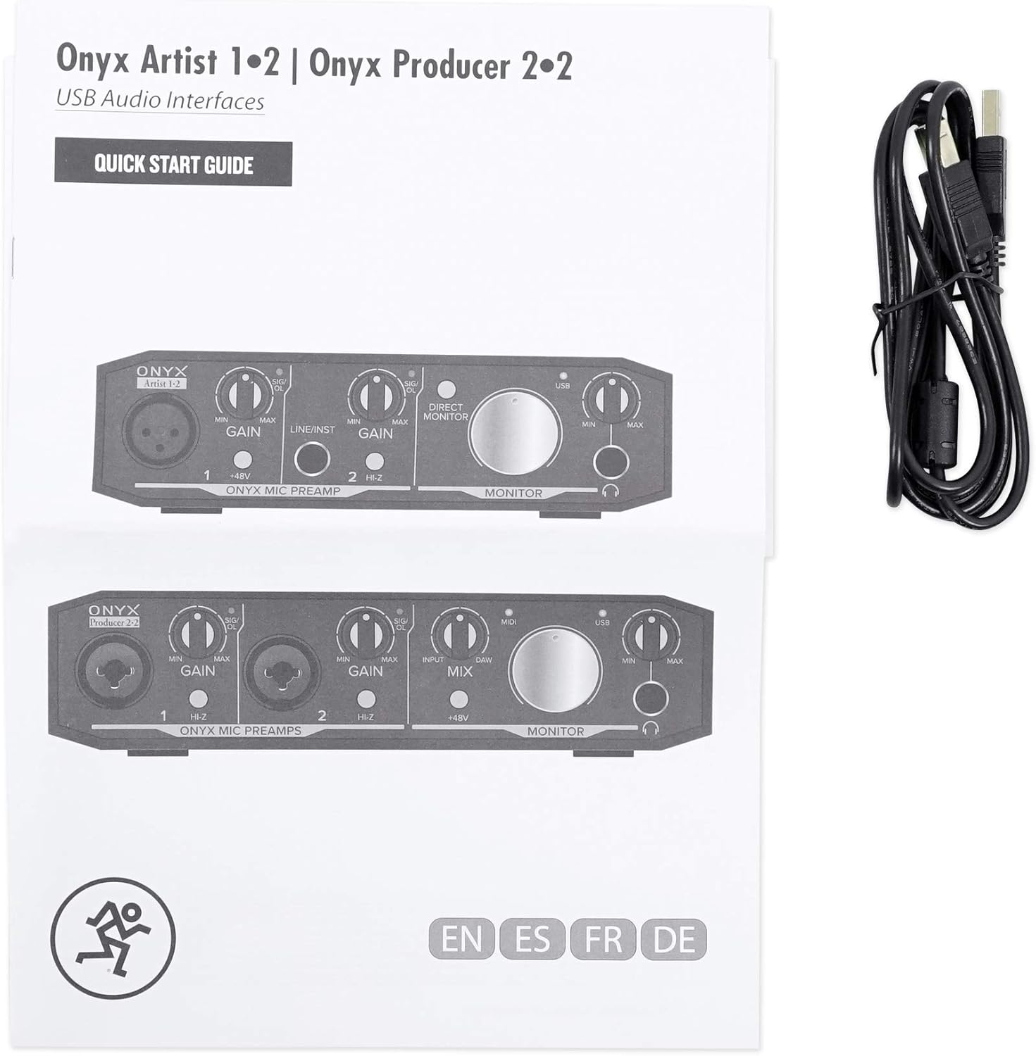 Mackie Onyx Artist 1.2 2x2 USB Audio Recording Studio Interface Bundle with Rockville PRO-M50 Studio Headphones, RCM03 Pro Recording Condenser Mic and ROCKSHIELD 3 Mic Isolation Shield